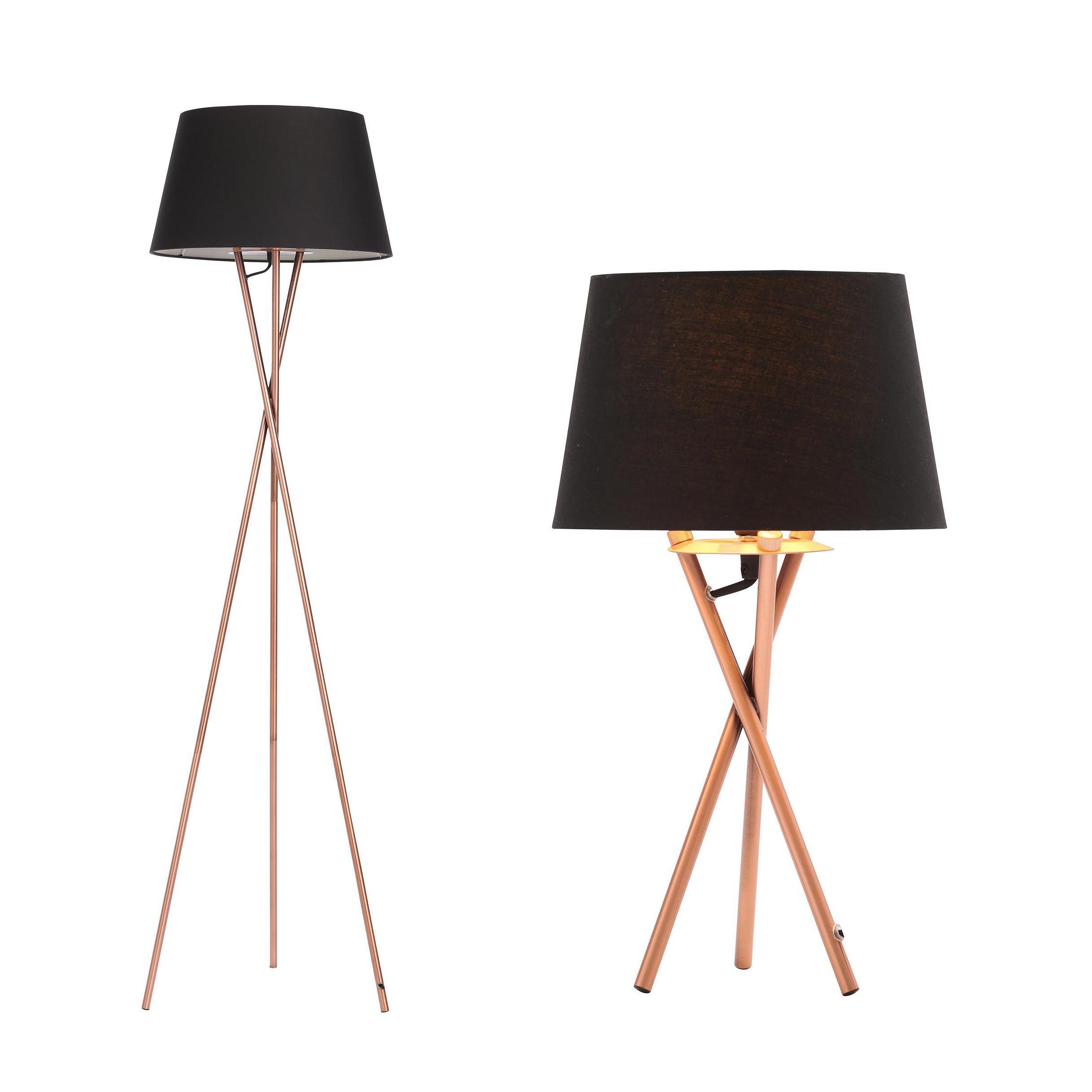 Inlight Jake Brushed Copper effect Table & floor lamp