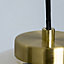 Inlight Jarv Brushed Satin Glass & metal Brass effect LED Ceiling light