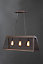 Inlight Jubel Pendant Iron Bronze effect 3 Lamp Ceiling light