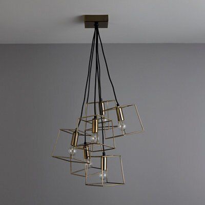 Inlight Jules Pendant Metal Antique brass effect 6 Lamp Ceiling light