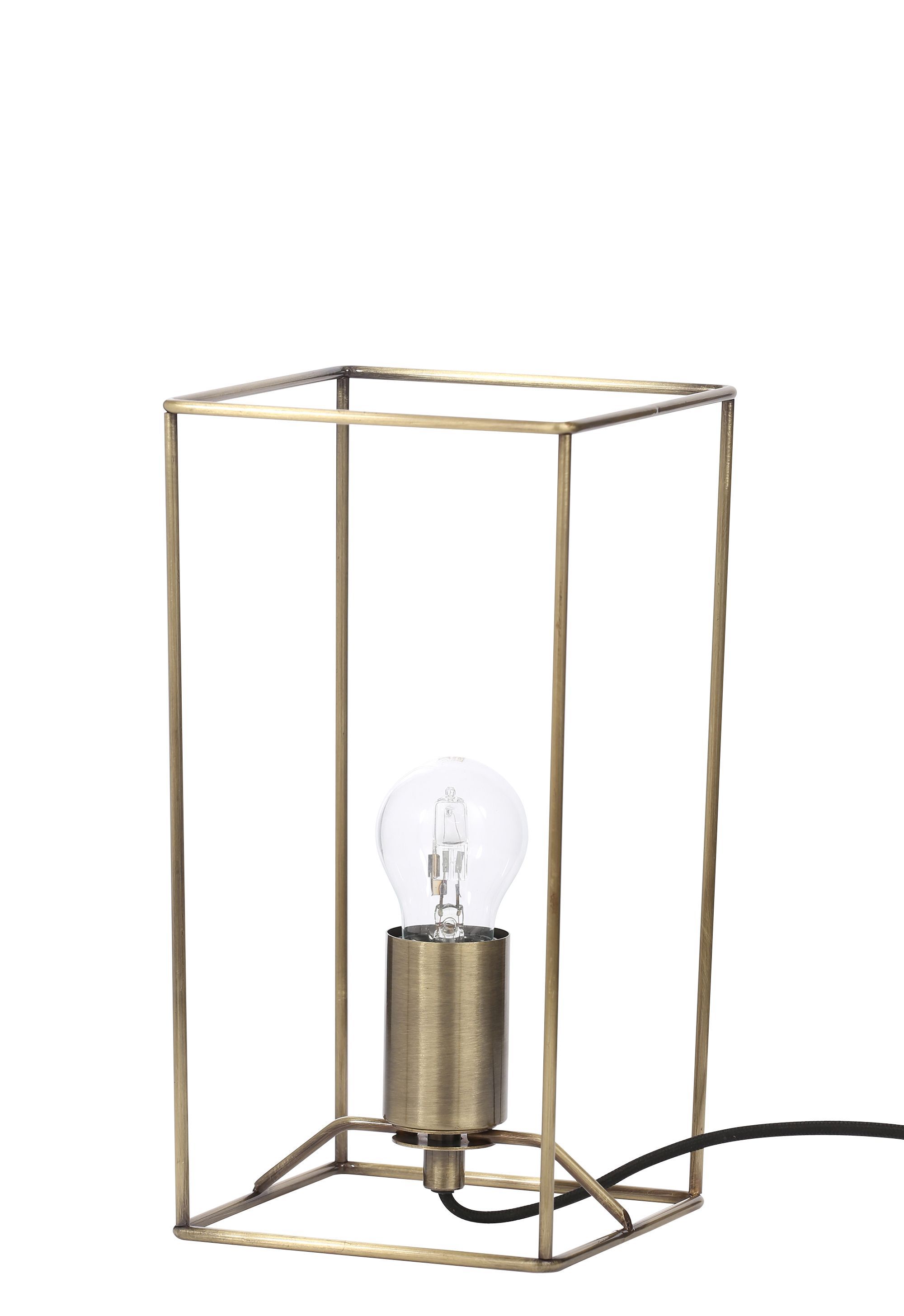 Inlight Jules Wire Matt Antique brass effect Rectangular Table lamp