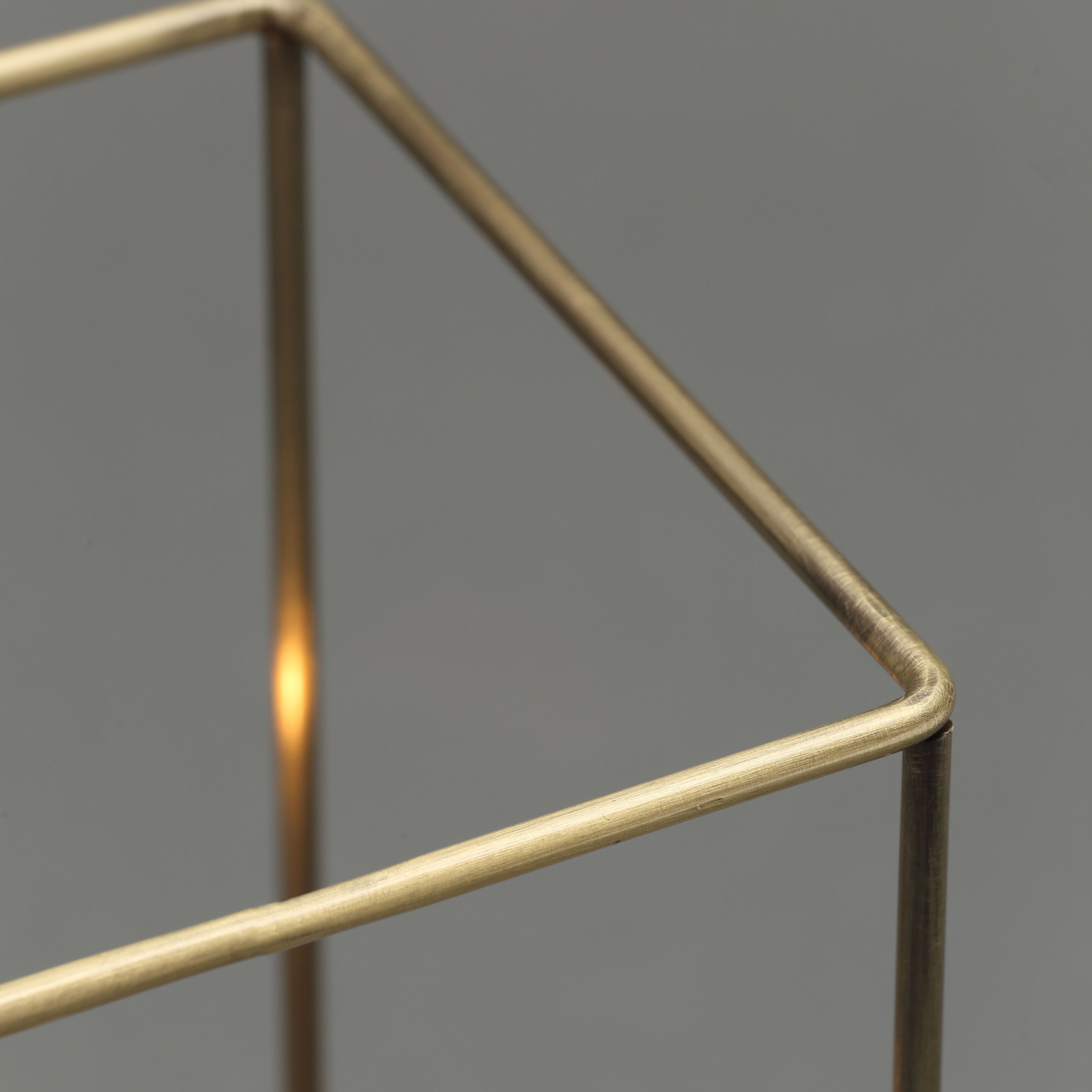 Inlight Jules Wire Matt Antique brass effect Rectangular Table lamp