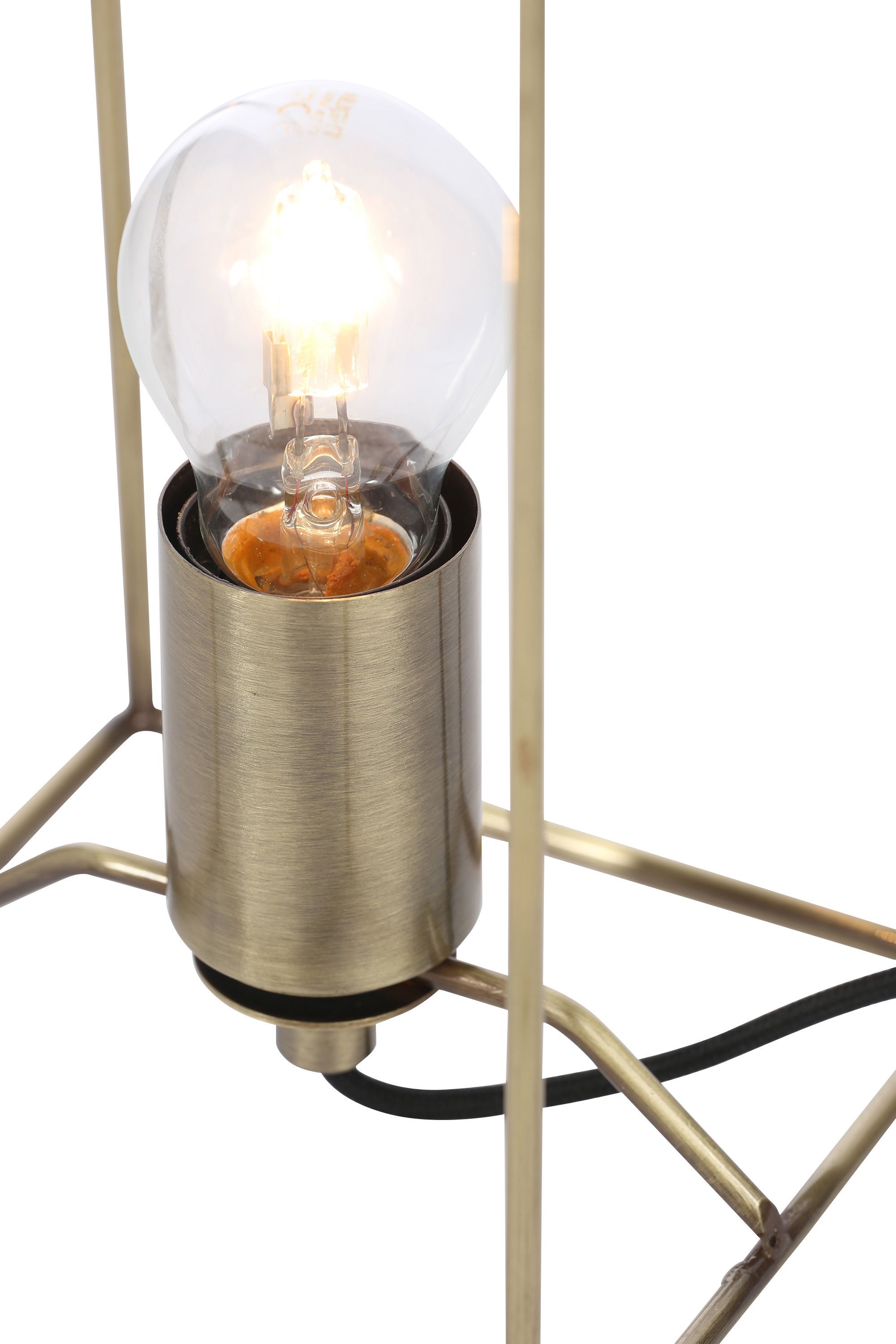 Inlight Jules Wire Matt Antique brass effect Rectangular Table lamp