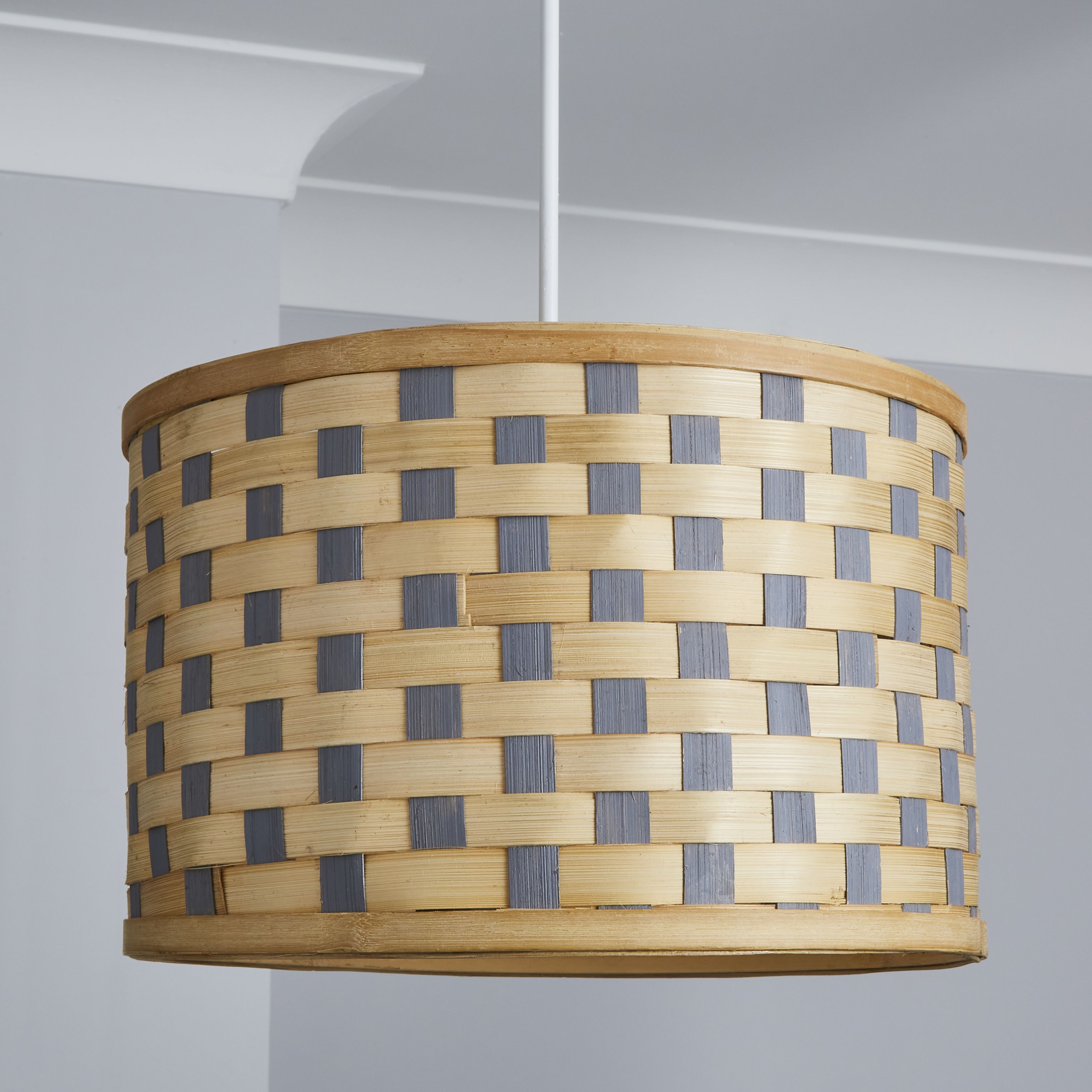 Inlight Julia Grey & neutral Woven effect Lamp shade (D)35cm