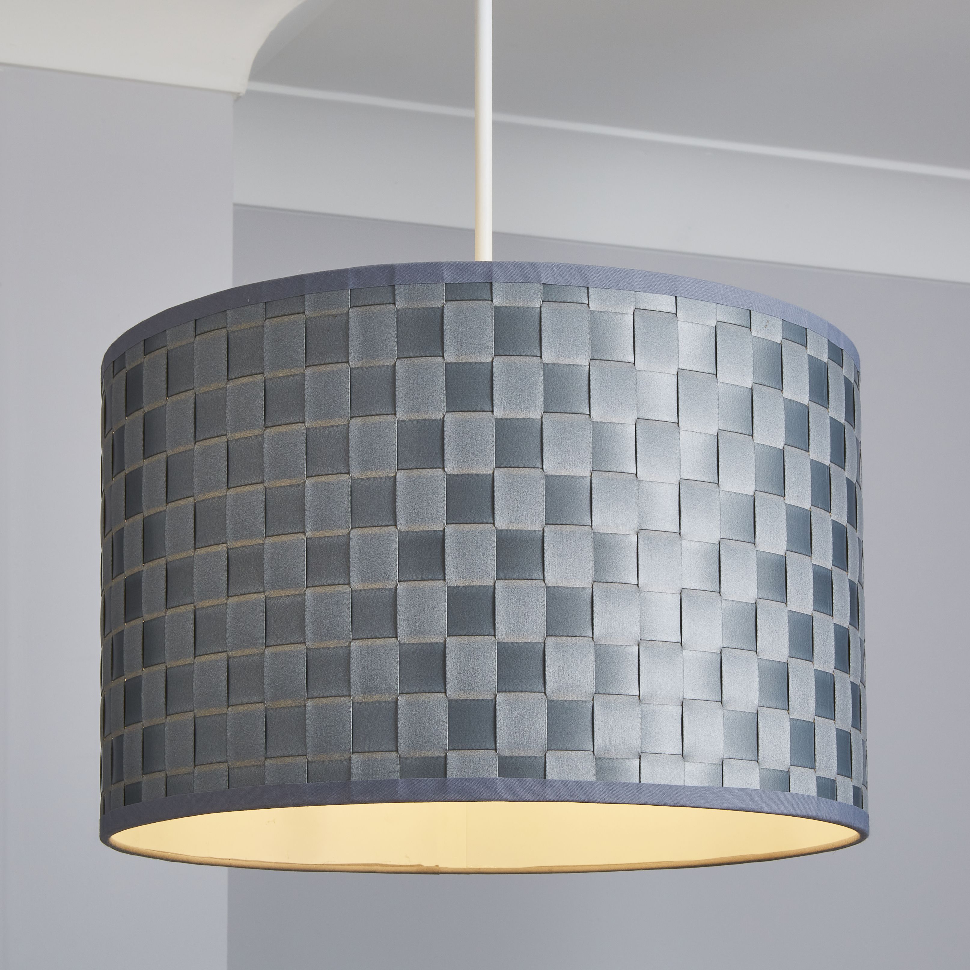 Grey woven deals lamp shade