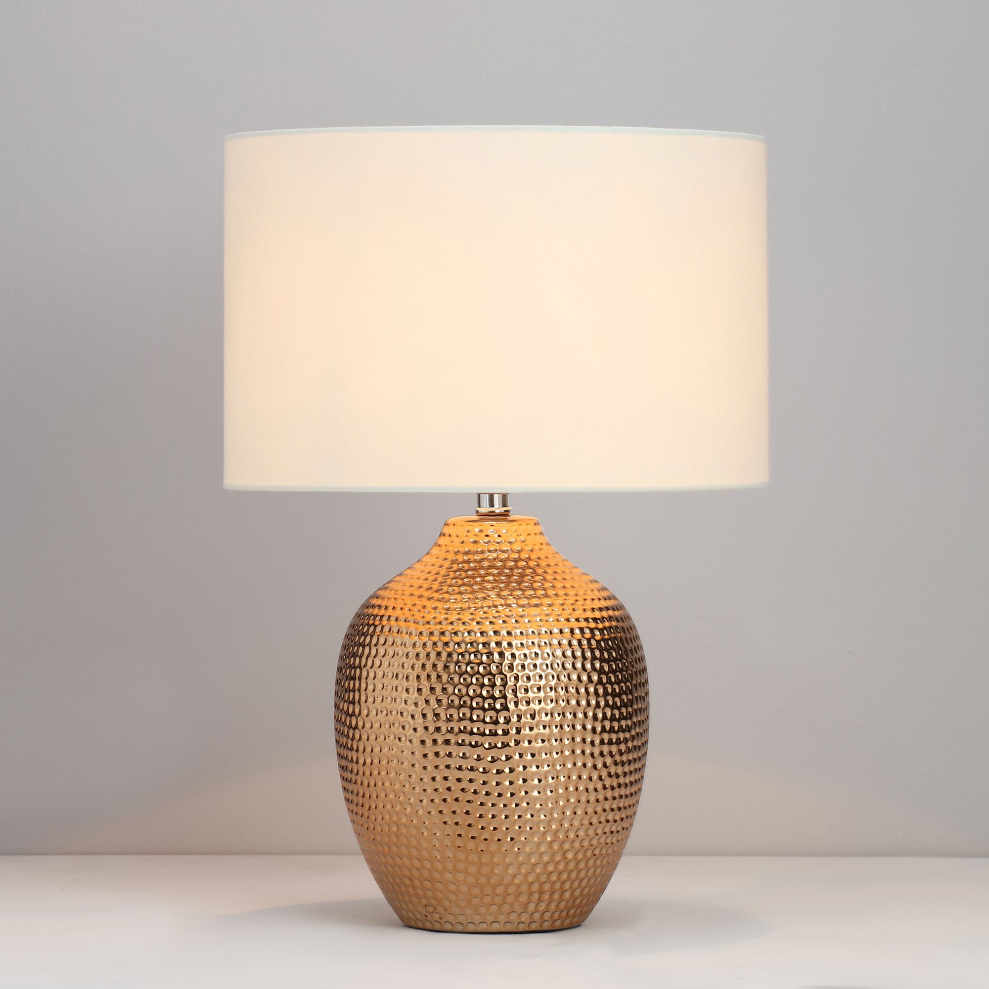 Inlight Jupiter Textured Polished Gold effect Oval Table light