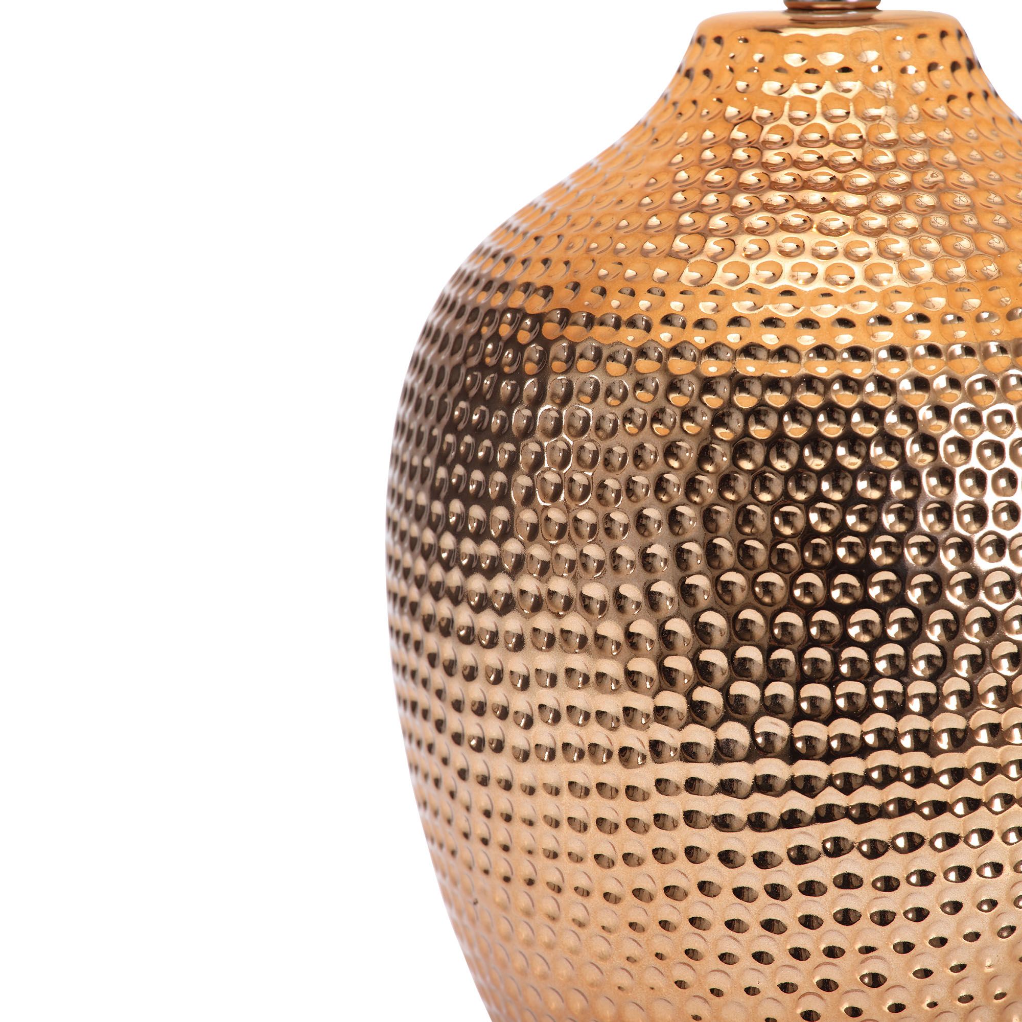 Inlight Jupiter Textured Polished Gold effect Oval Table light