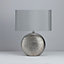 Inlight Kale Textured Polished silver effect Round Table light