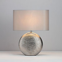 Inlight Kale Textured Polished Silver effect Table light