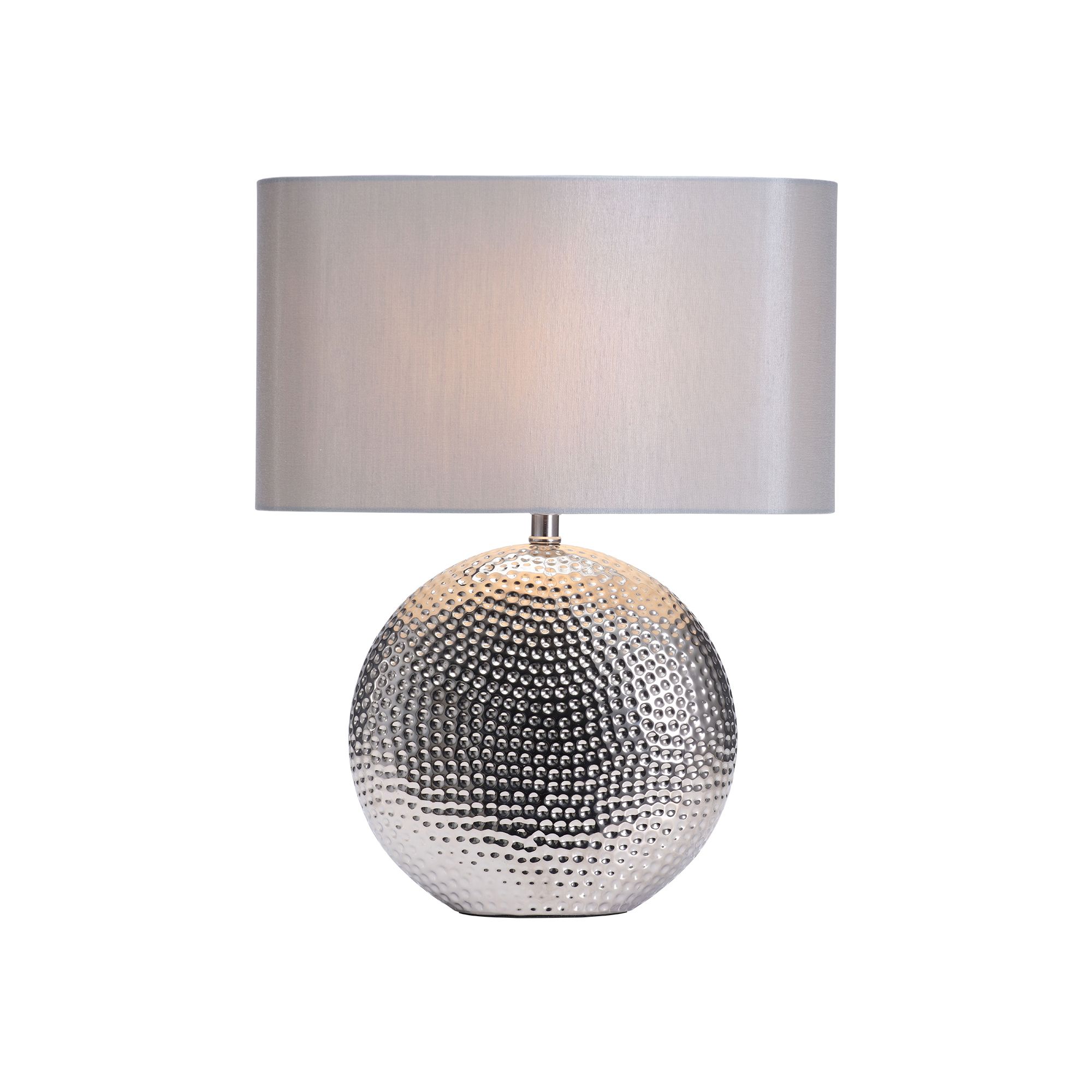 Inlight Kale Textured Round Polished silver effect Table light