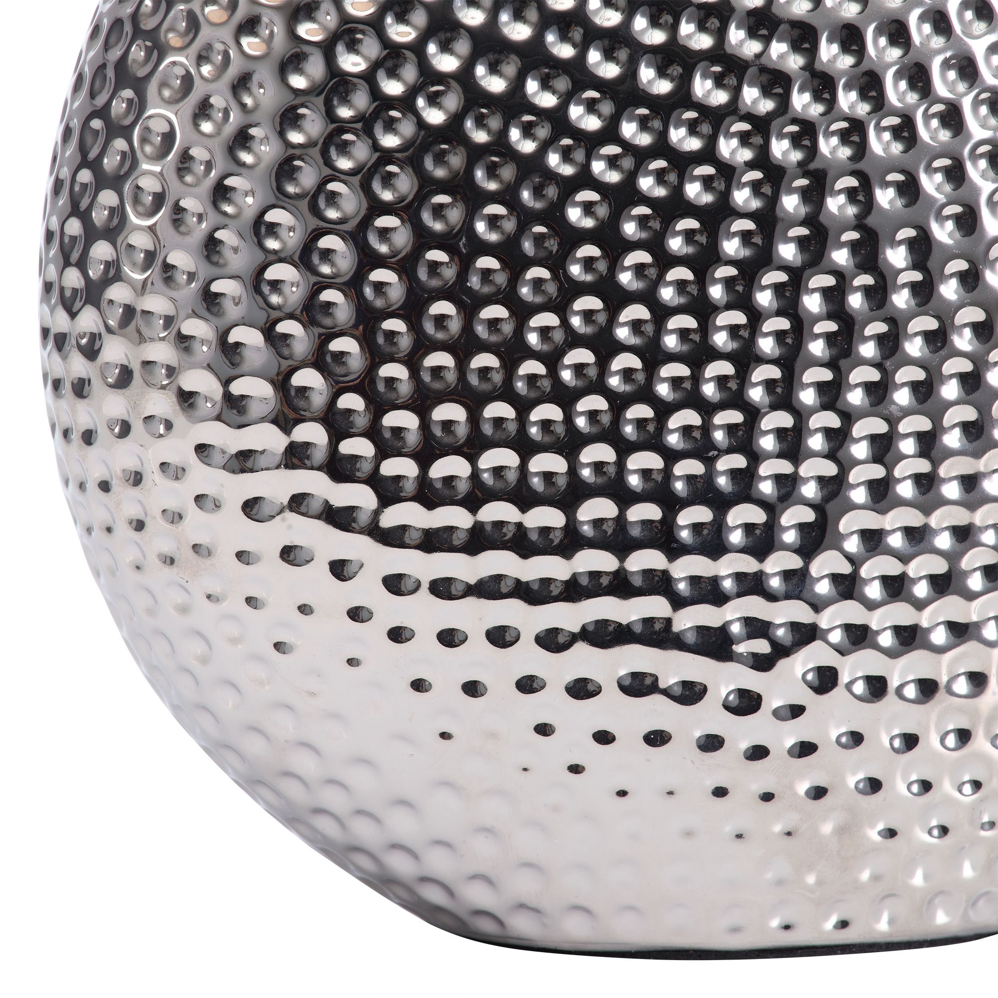 Inlight Kale Textured Round Polished silver effect Table light