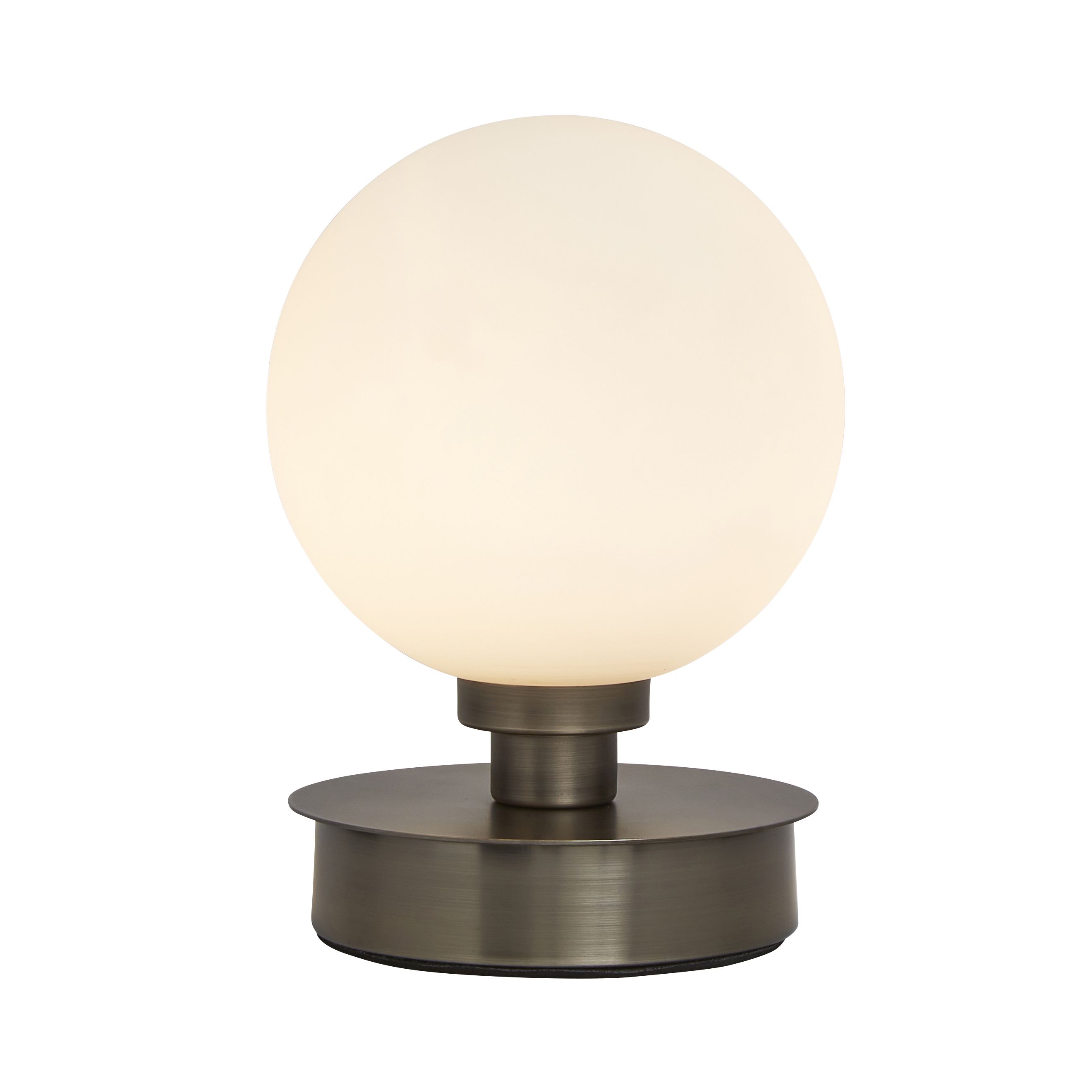 Inlight Kleo Round Polished Silver effect Table lamp, Set of 2