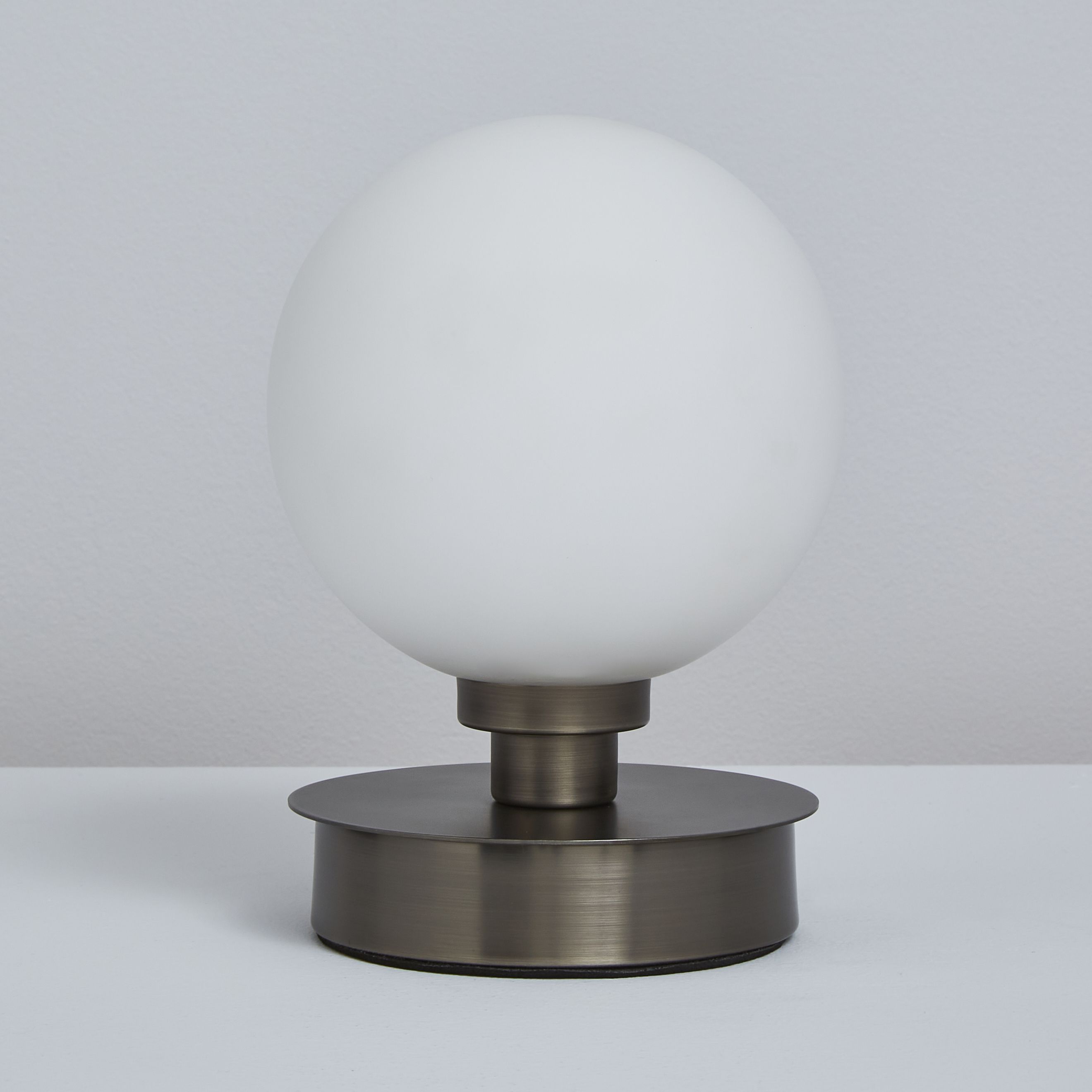 Inlight Kleo Round Polished Silver effect Table lamp, Set of 2