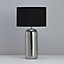Inlight Kore Ribbed Polished Silver effect Cylinder Table light