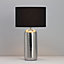 Inlight Kore Ribbed Polished Silver effect Cylinder Table light