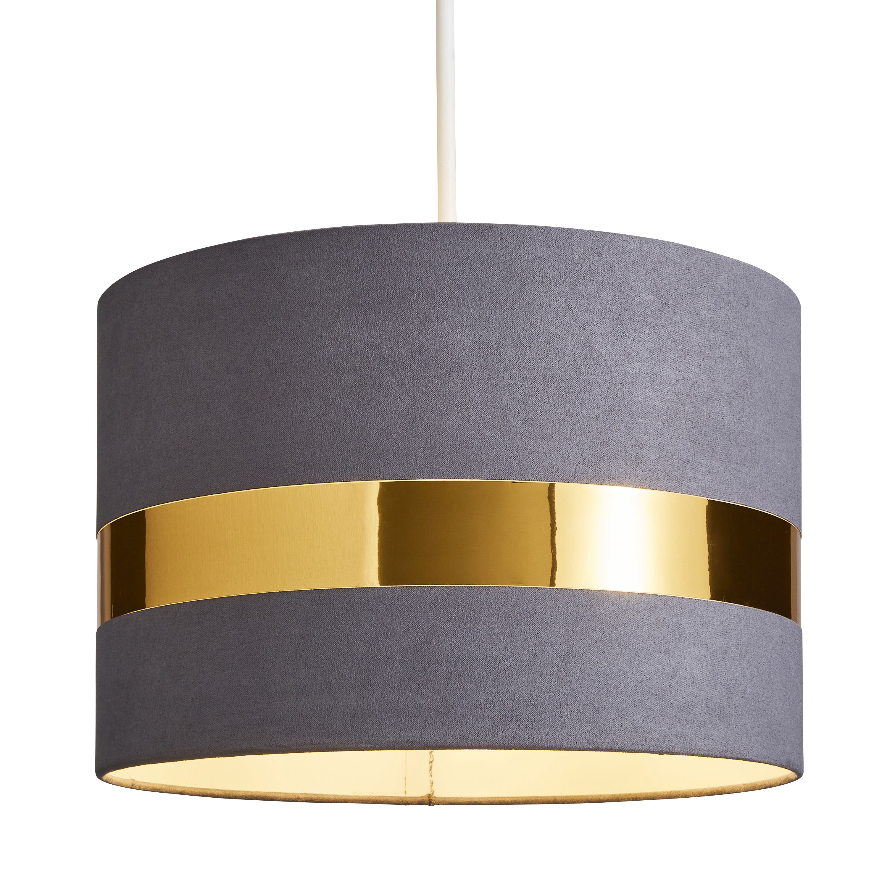 Inlight Koron Grey Metallic effect Velvet Lamp shade (D)30cm