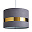 Inlight Koron Grey Metallic effect Velvet Lamp shade (D)30cm