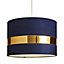 Inlight Koron Navy Metallic effect Velvet Lamp shade (D)30cm