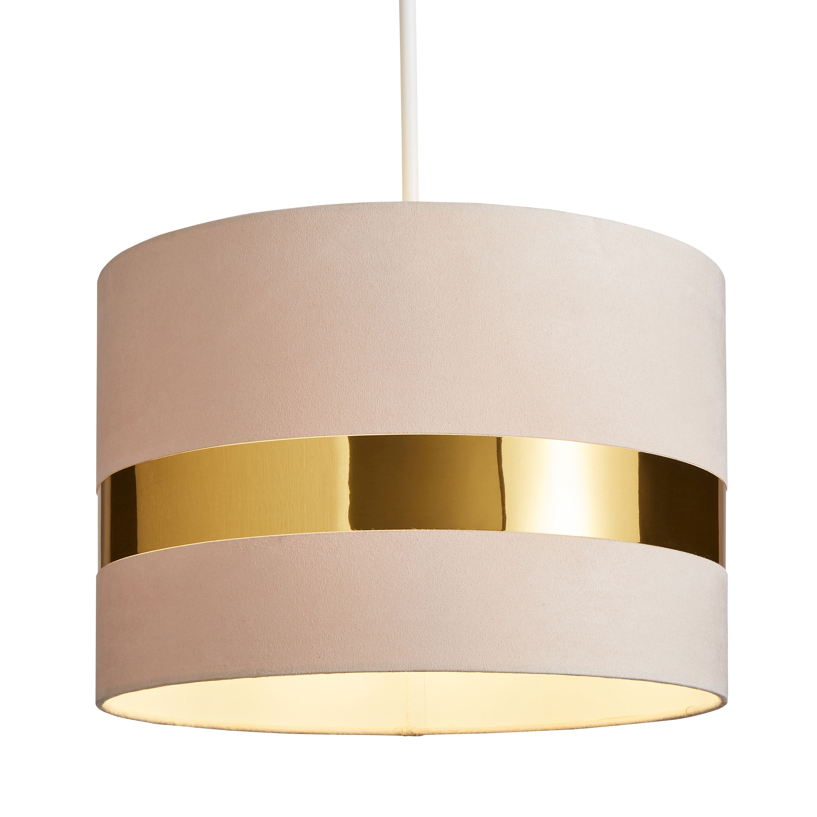 Inlight Koron Pink Metallic effect Velvet Cylinder Lamp shade (D)30cm