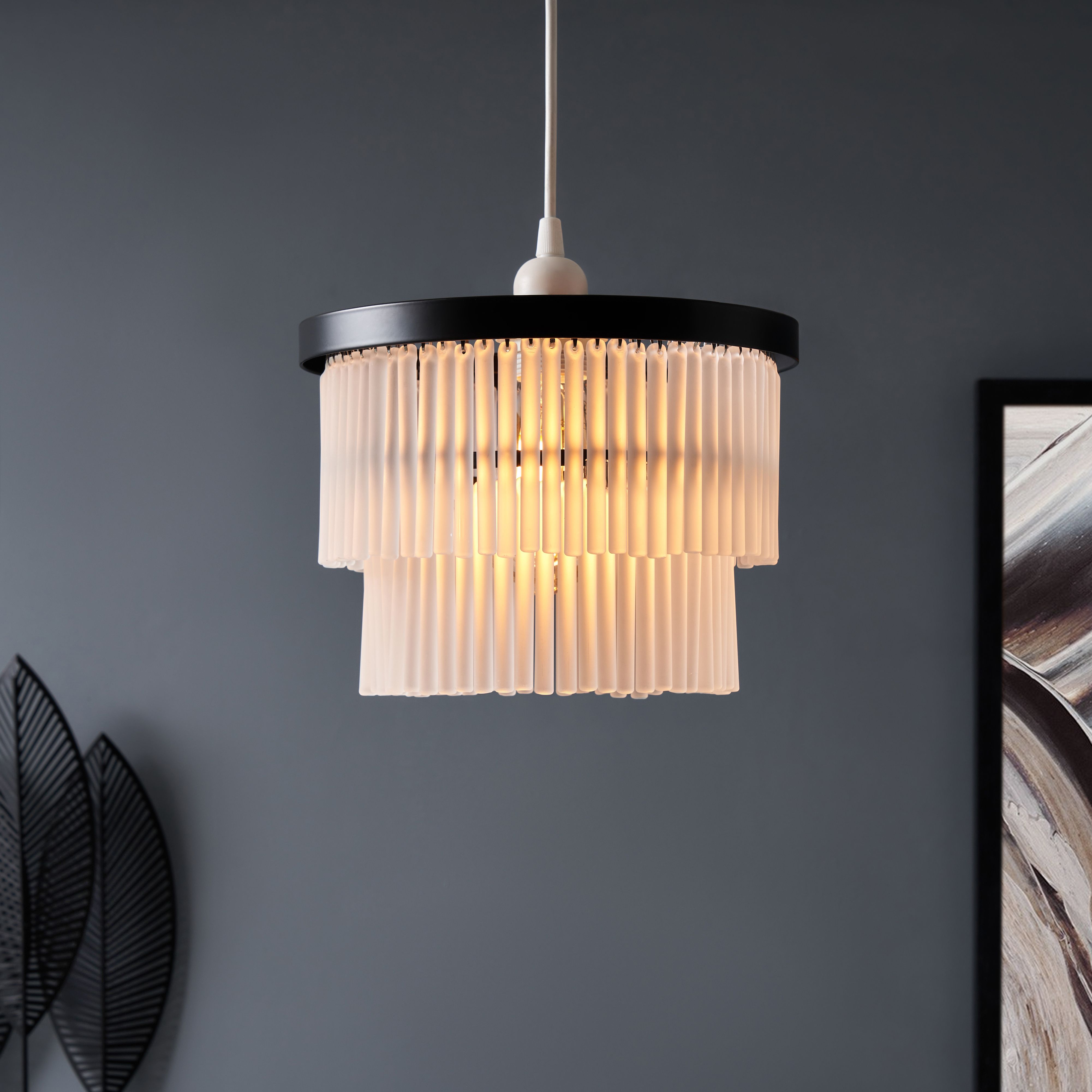 Inlight Kuip Black Round Lamp shade (D)25cm