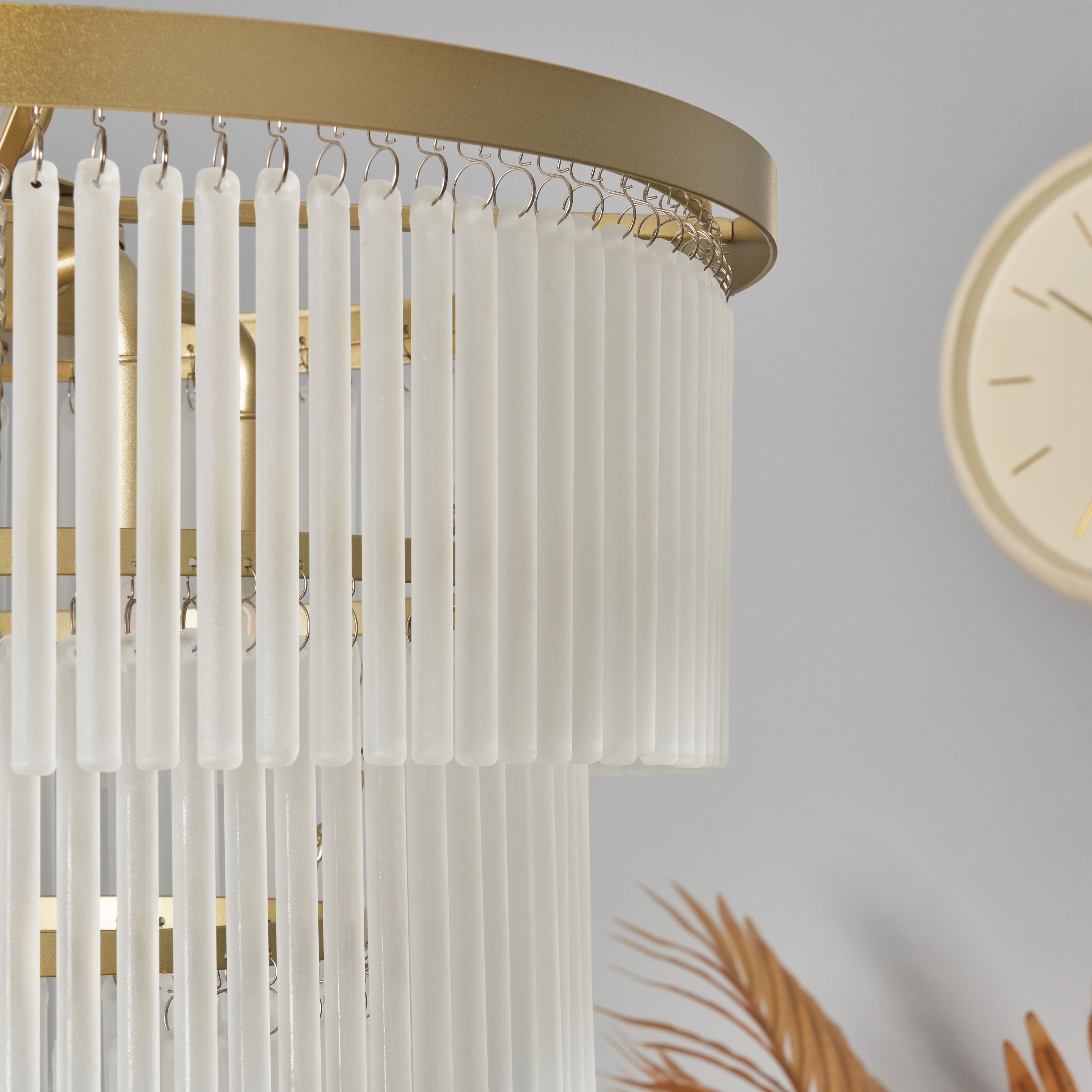 Inlight Kuip Satin Gold Brass effect LED Pendant ceiling light, (Dia)400mm