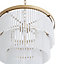 Inlight Kuip Satin Gold Brass effect LED Pendant ceiling light, (Dia)400mm