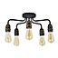 Inlight KYAT Industrial Matt Metal Black & bronze 5 Lamp LED Ceiling light