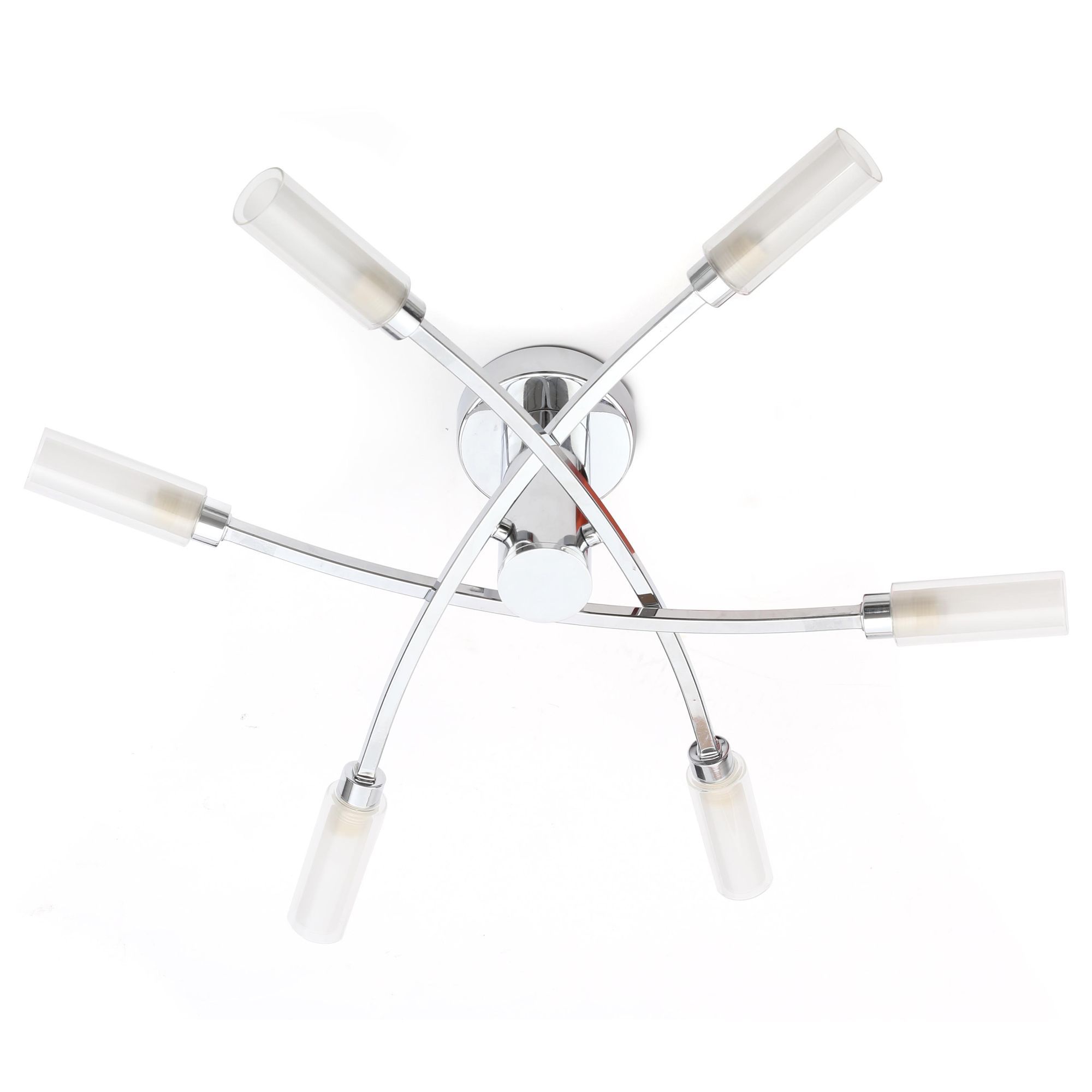 Inlight Langa Brushed Metal chrome effect 6 Lamp Ceiling light