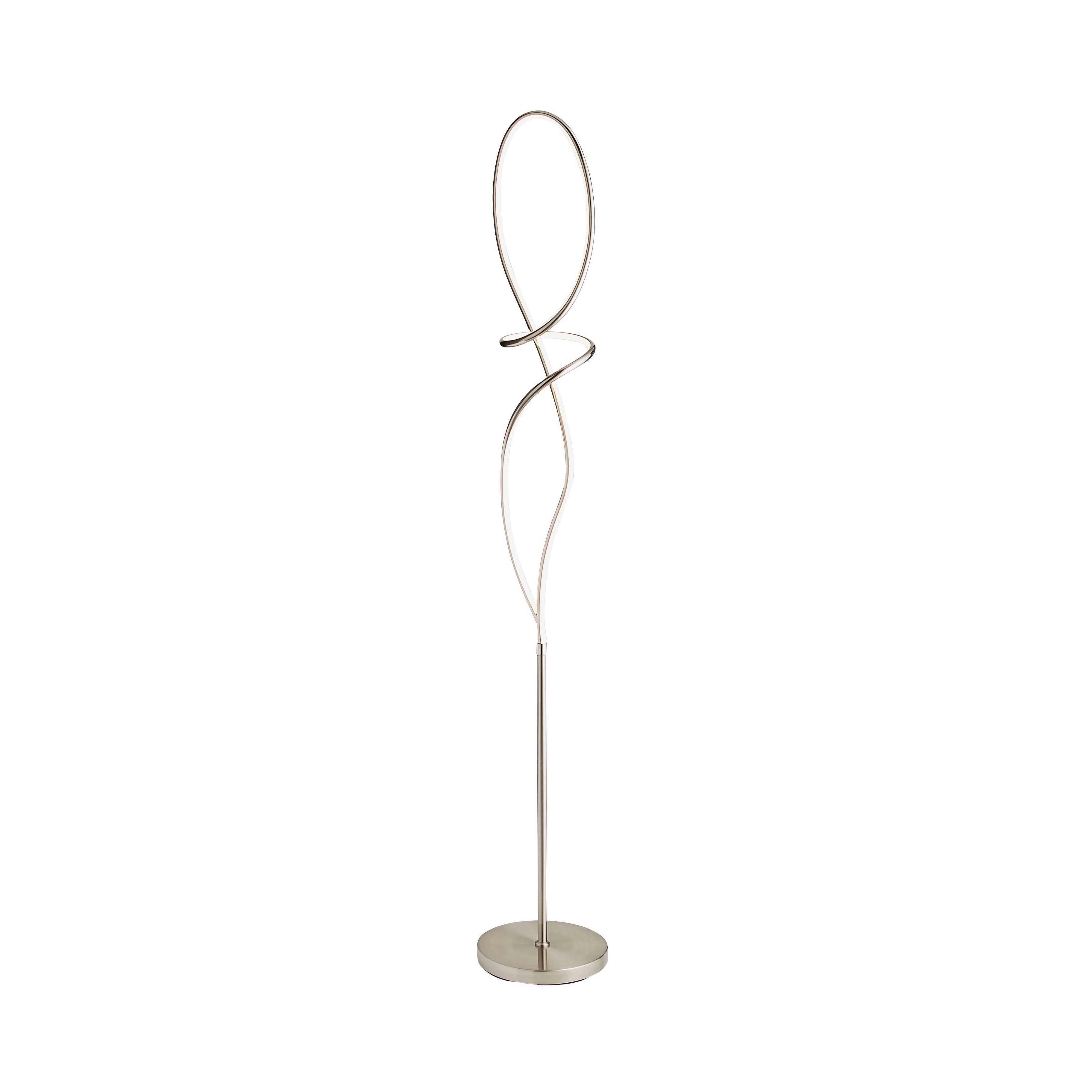 Inlight Leda Spiral Satin Nickel effect Integrated LED Floor lamp
