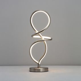 Inlight Leda Spiral Satin nickel effect Table light