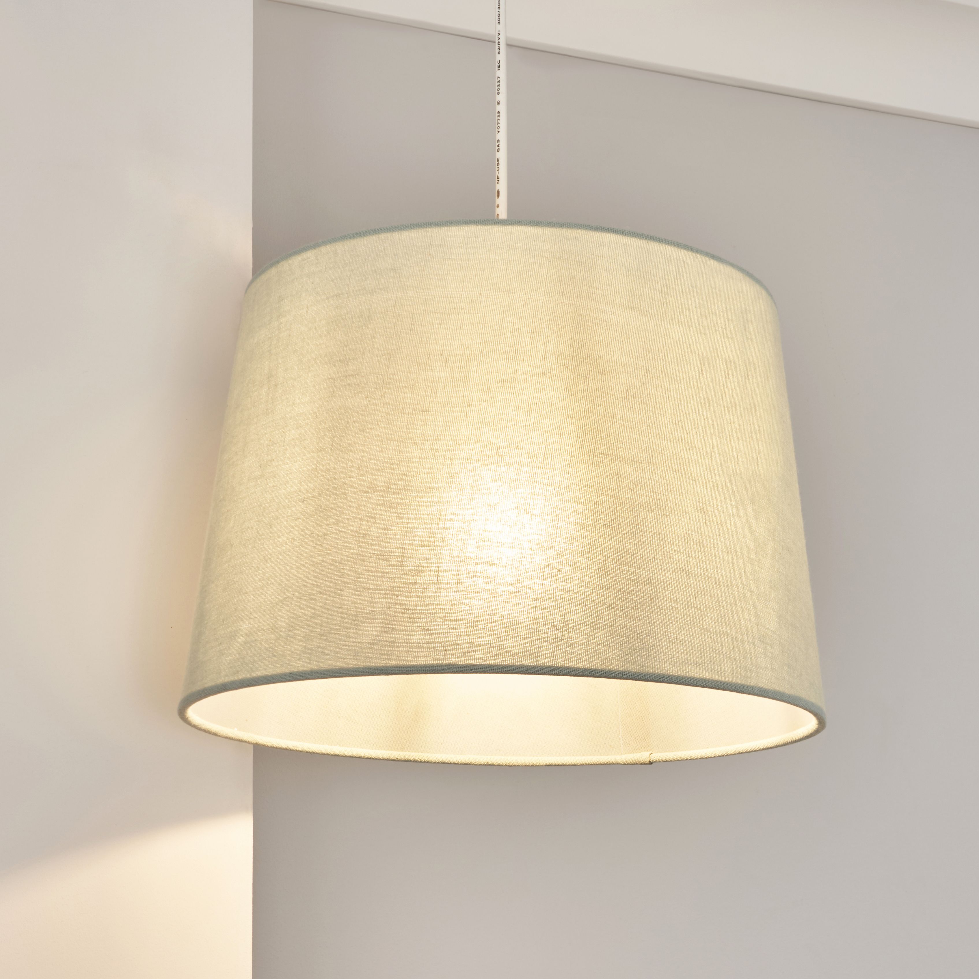 Inlight Lewell Duck Egg Linen effect Contemporary Cylinder Light shade (D)30cm
