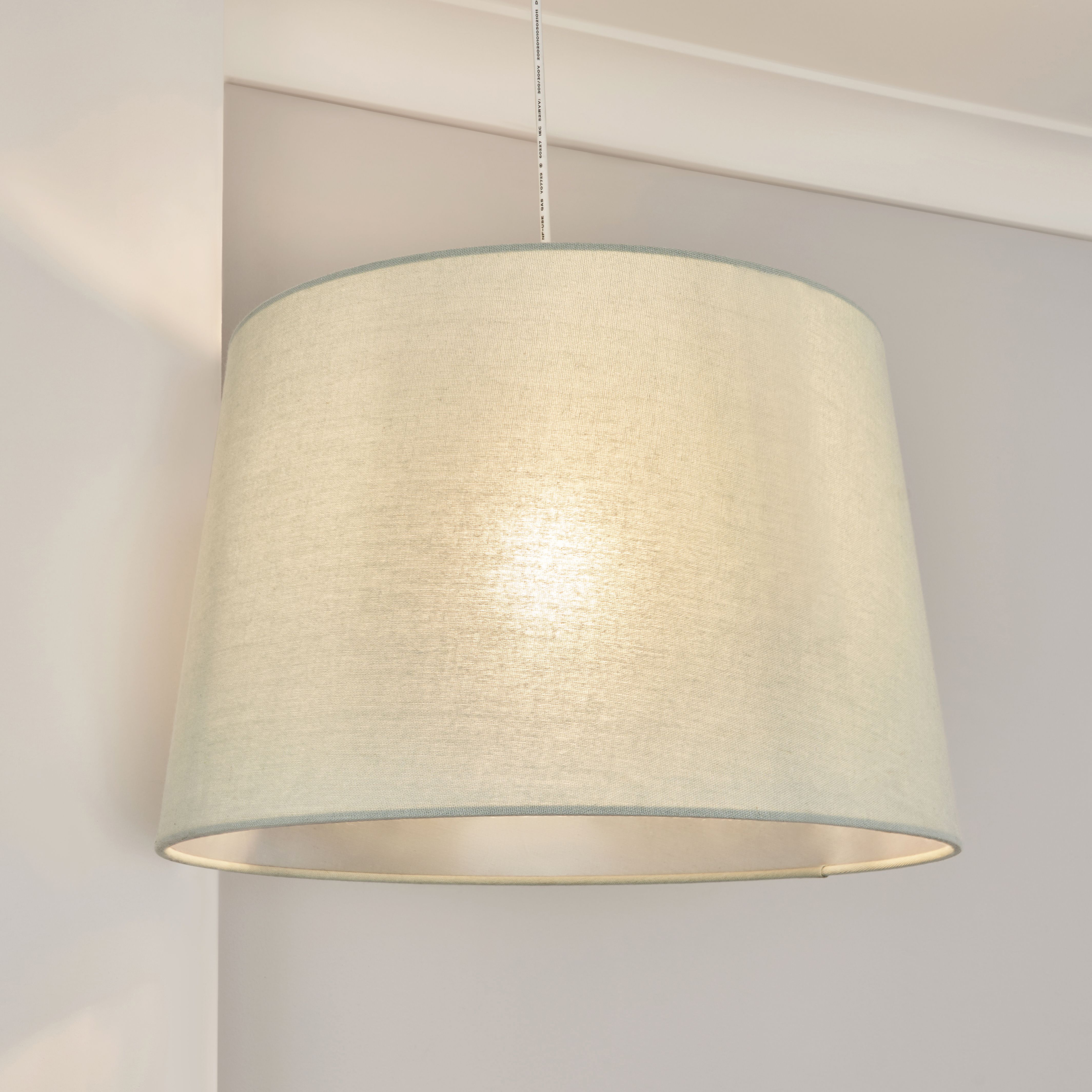 Inlight Lewell Duck Egg Linen effect Contemporary Cylinder Light shade (D)40cm