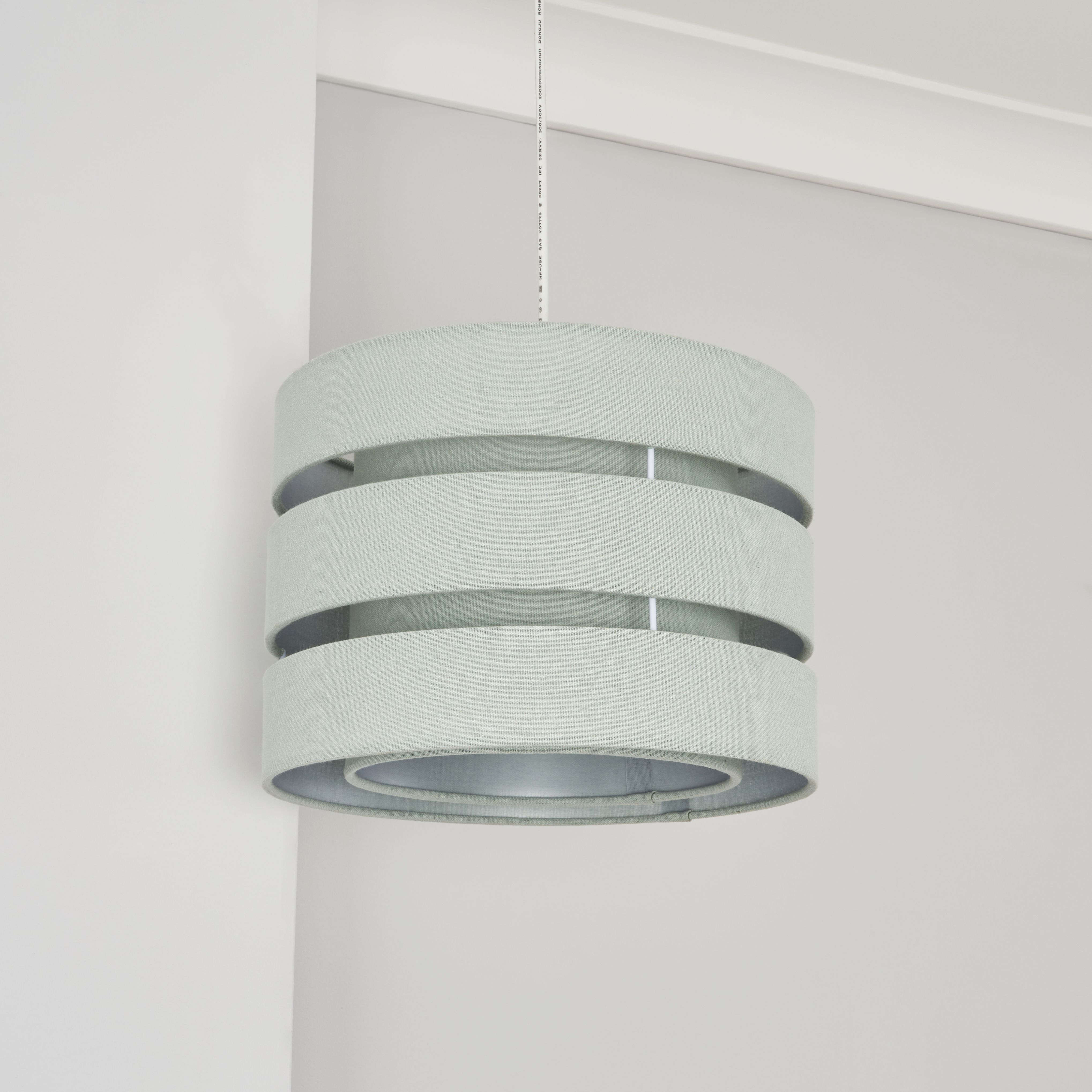 Inlight Lewell Duck Egg Linen effect Mini Trio Cylinder Light shade (D)28cm