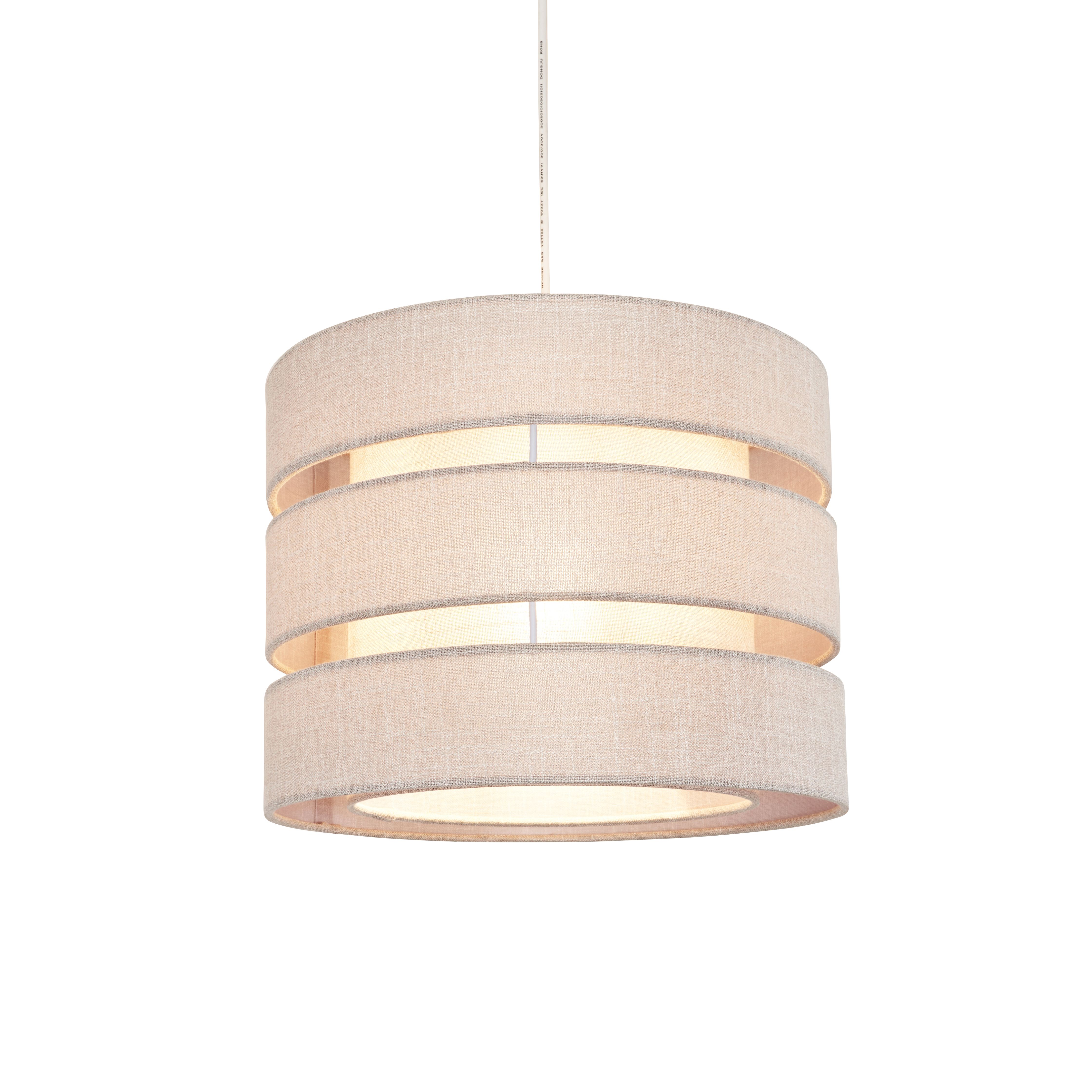 Inlight Light Grey Woven effect Slubby Trio Light shade D 33cm