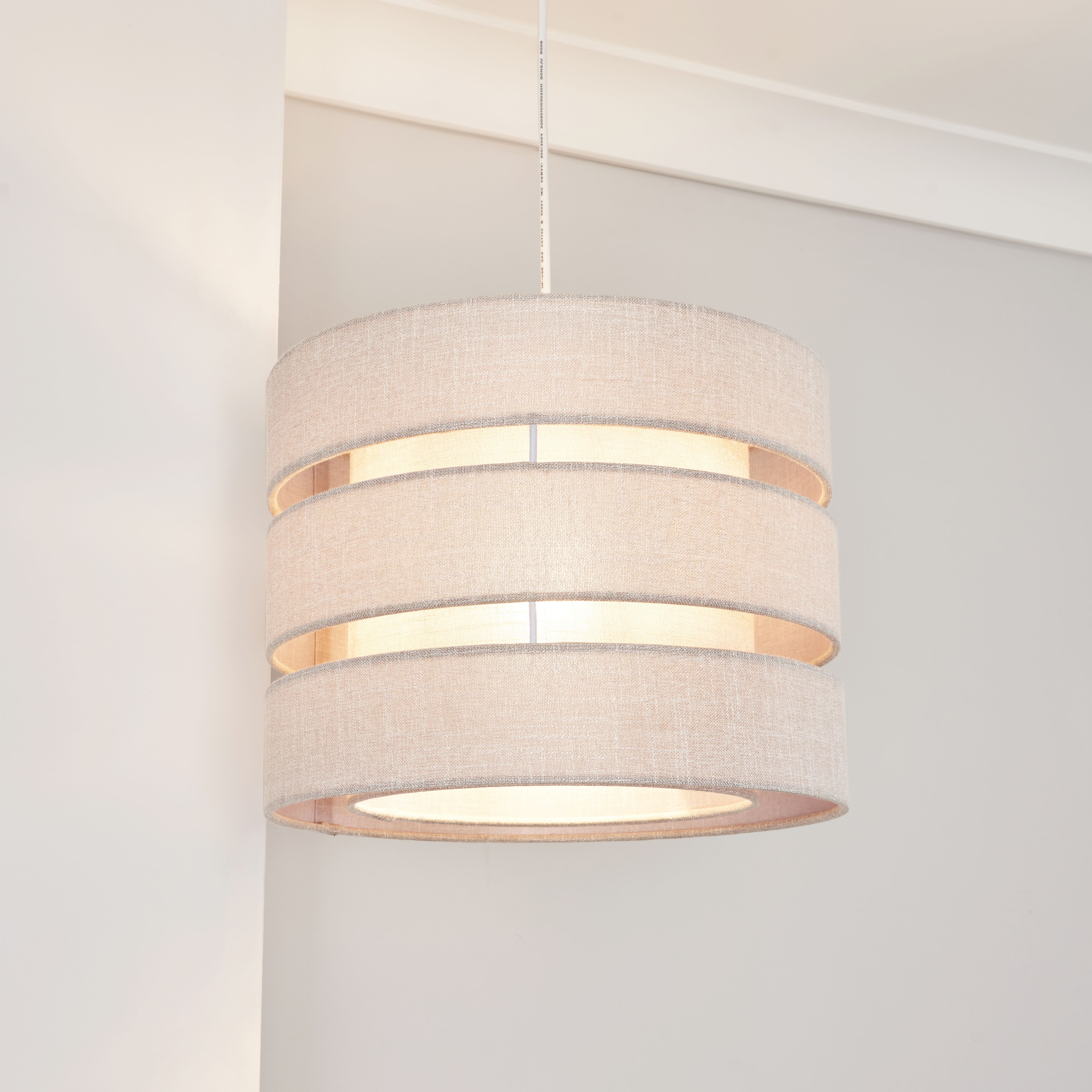 Inlight Light Grey Woven effect Slubby Trio Light shade (D)33cm