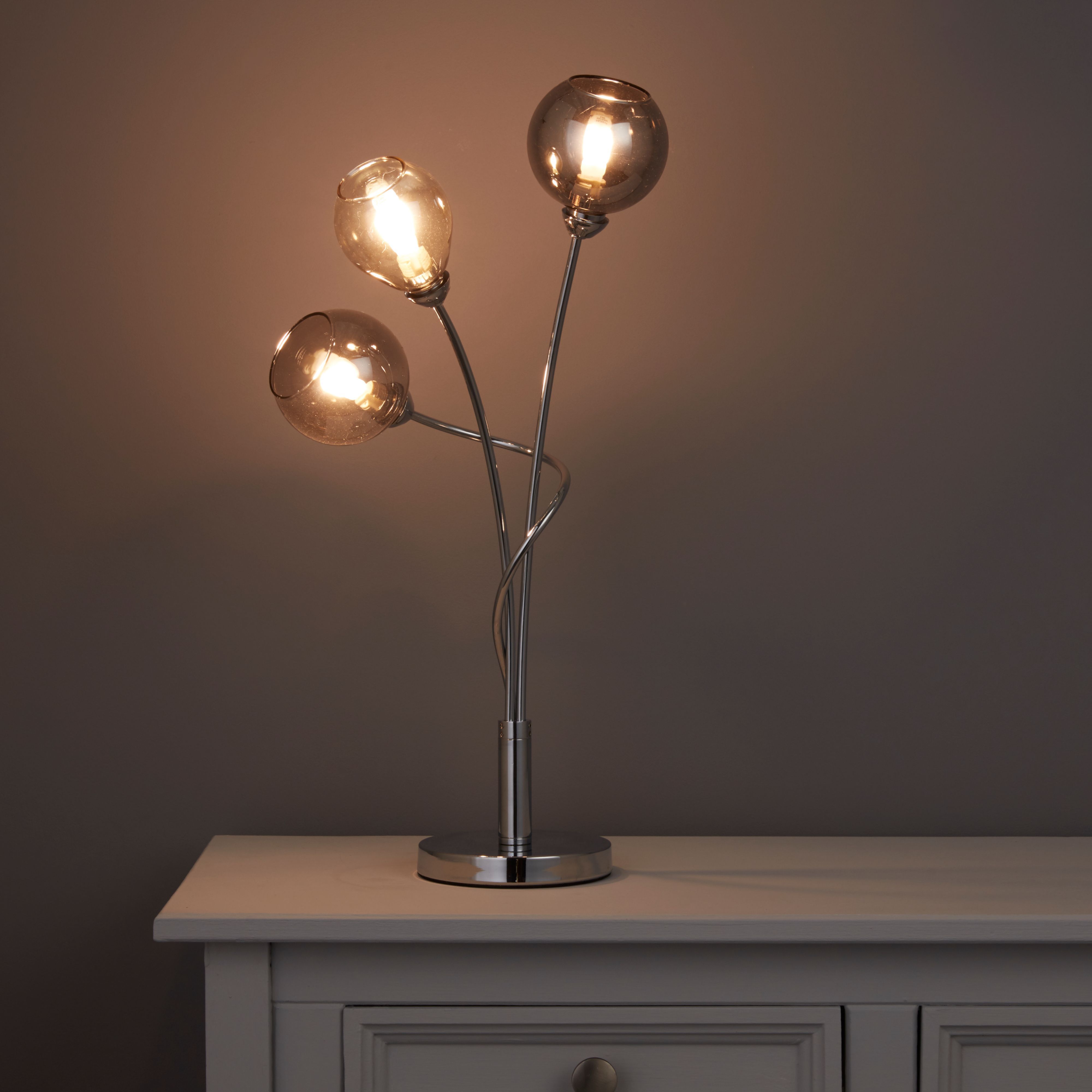 Inlight Lilie glass Matt Chrome effect Halogen Table lamp