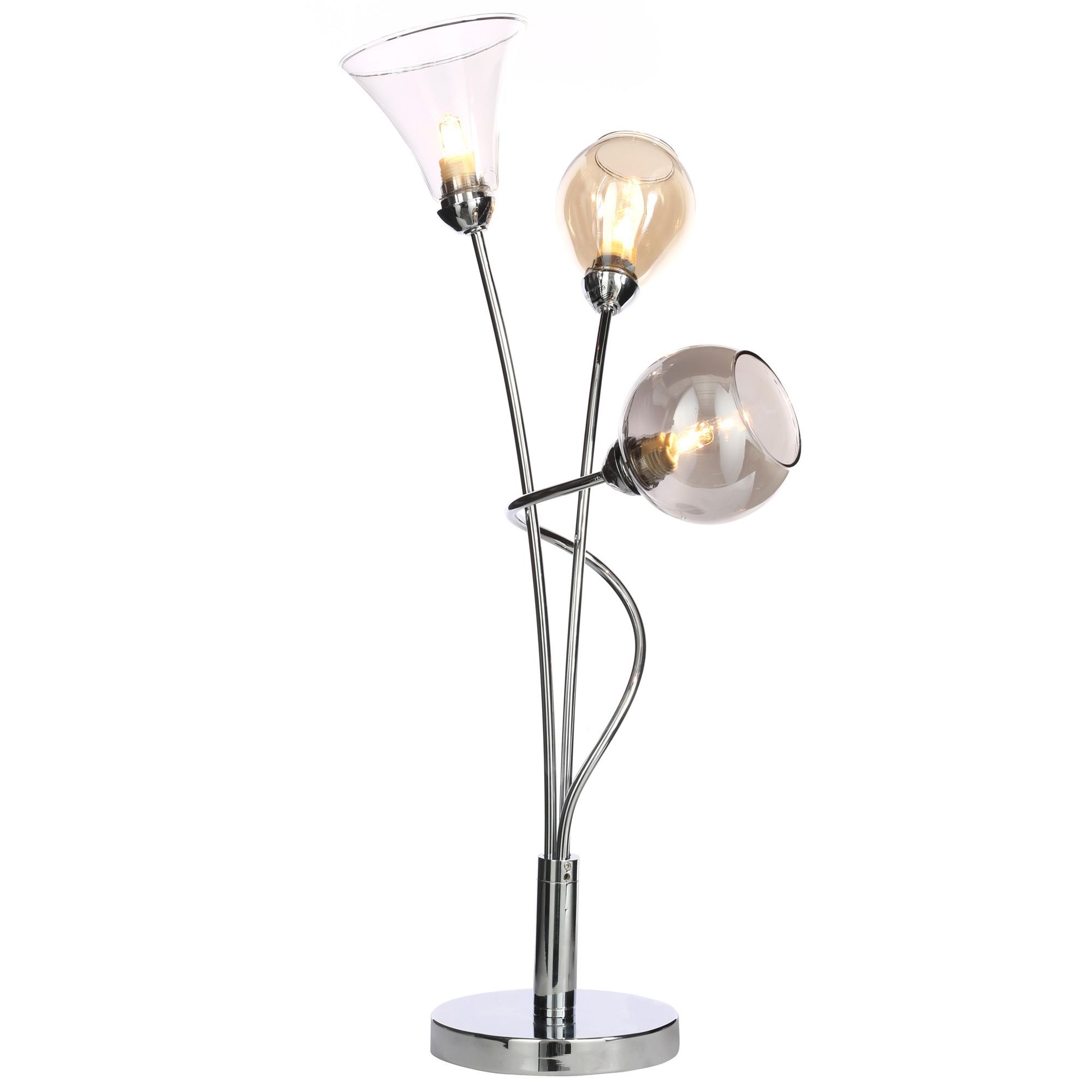 Inlight Lilie glass Matt Chrome effect Halogen Table lamp