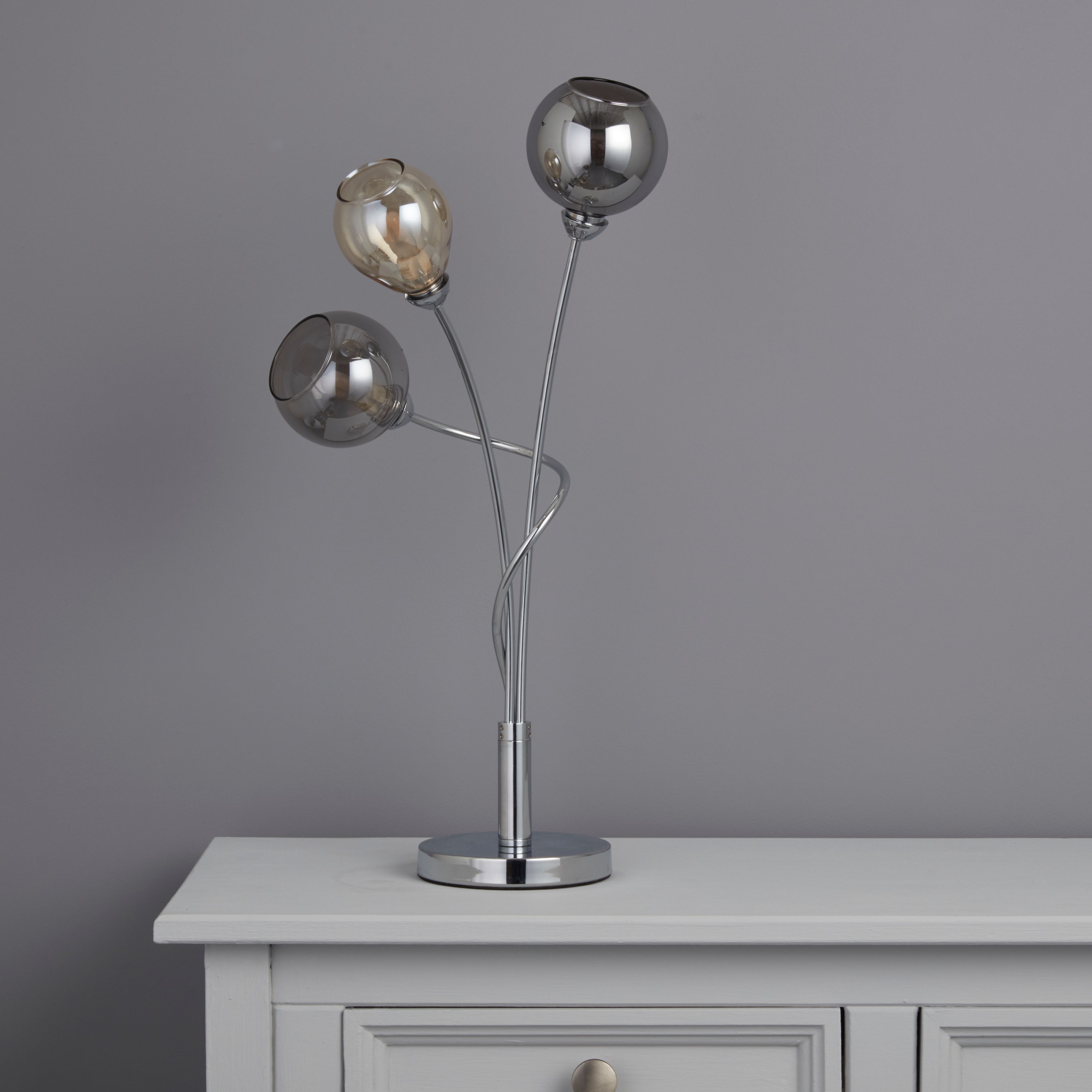 Inlight Lilie glass Matt Chrome effect Halogen Table lamp