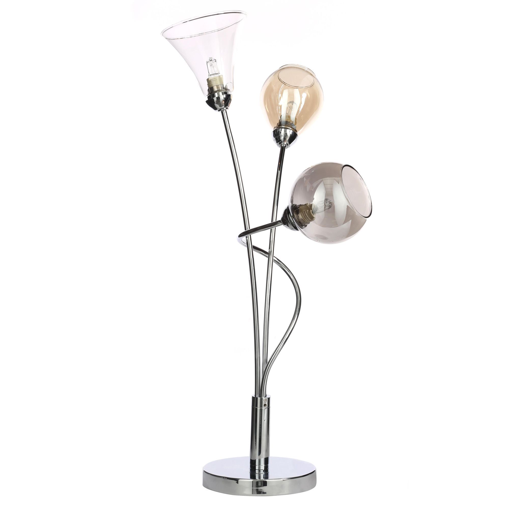 Inlight Lilie glass Matt Chrome effect Halogen Table lamp