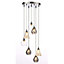 Inlight Lilie Pendant Glass & metal Chrome effect 7 Lamp Ceiling light