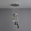 Inlight Lilie Pendant Glass & metal Chrome effect 7 Lamp Ceiling light