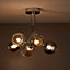 Inlight Lilie Semi-flush Brushed Chrome effect 5 Lamp Ceiling light