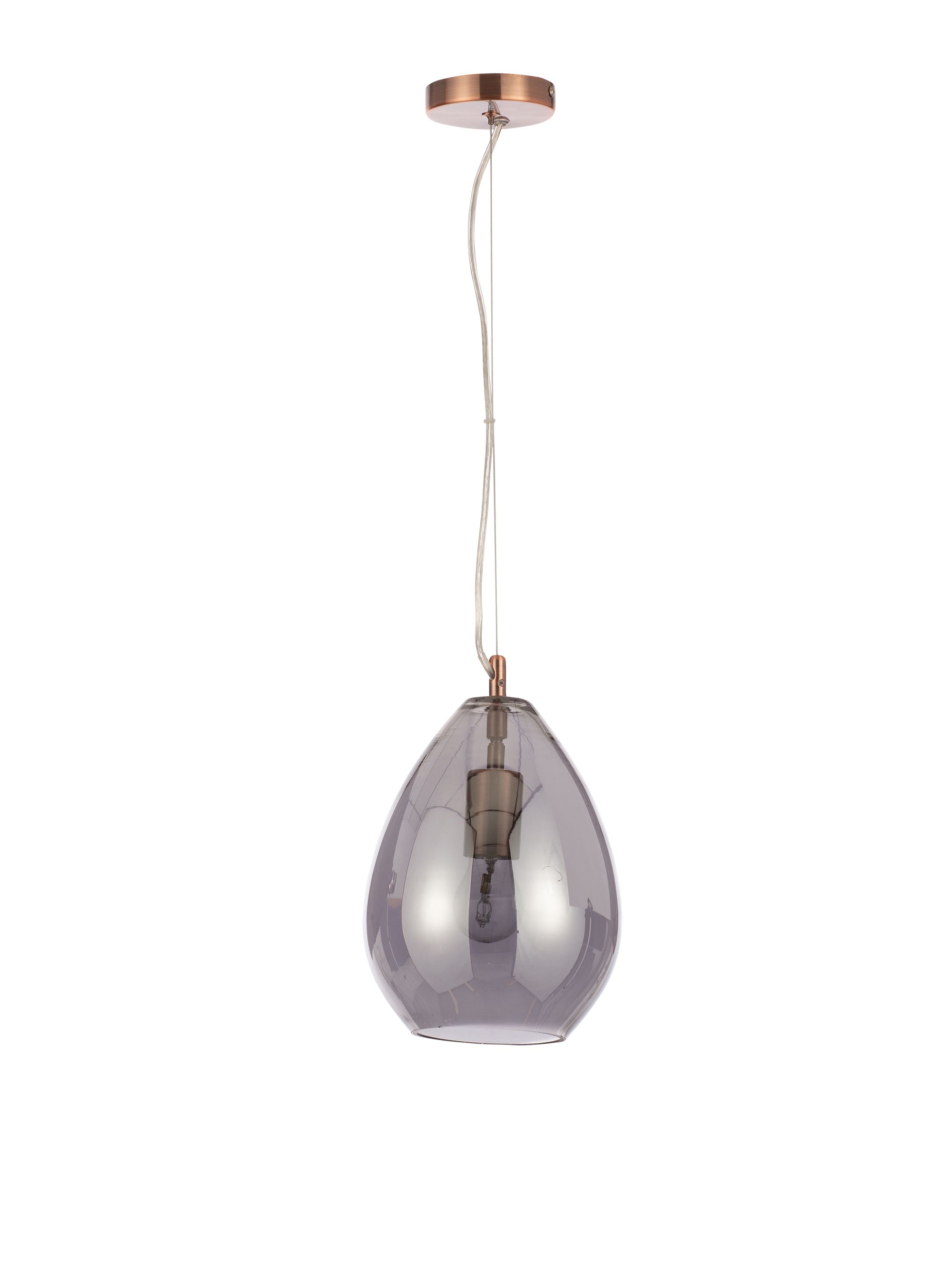 Inlight Lima Pendant Glass & iron Copper effect Ceiling light