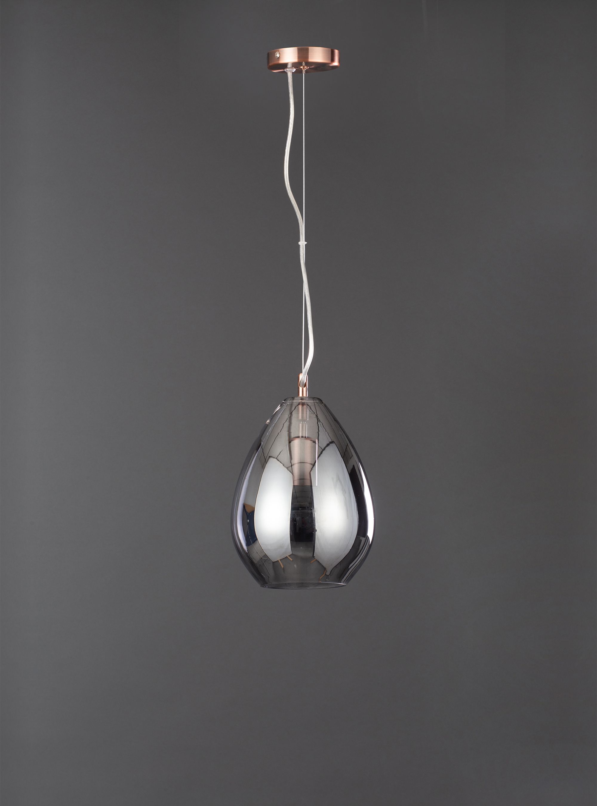 Inlight Lima Pendant Glass & iron Copper effect Ceiling light