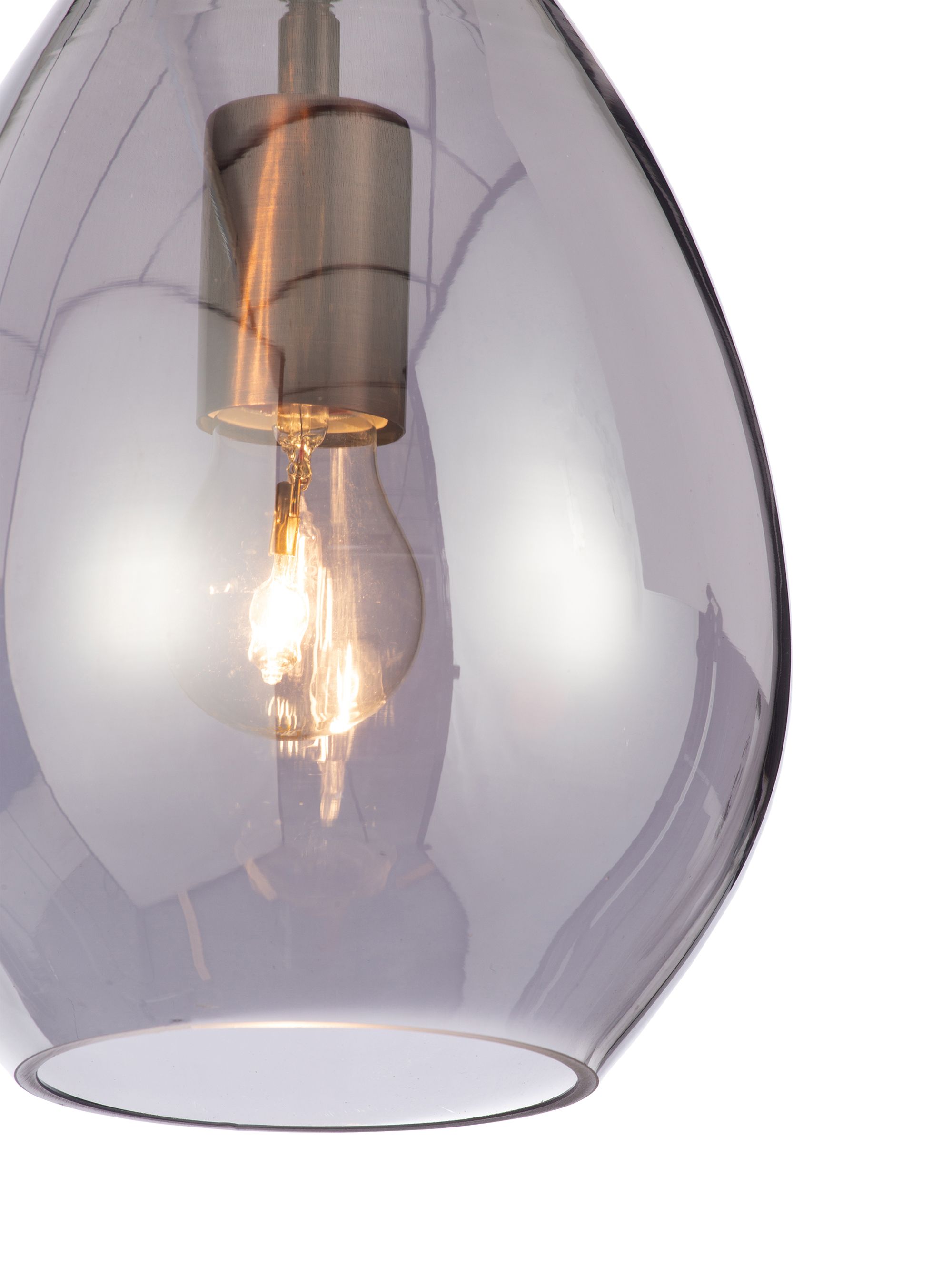 Inlight Lima Pendant Glass & iron Copper effect Ceiling light