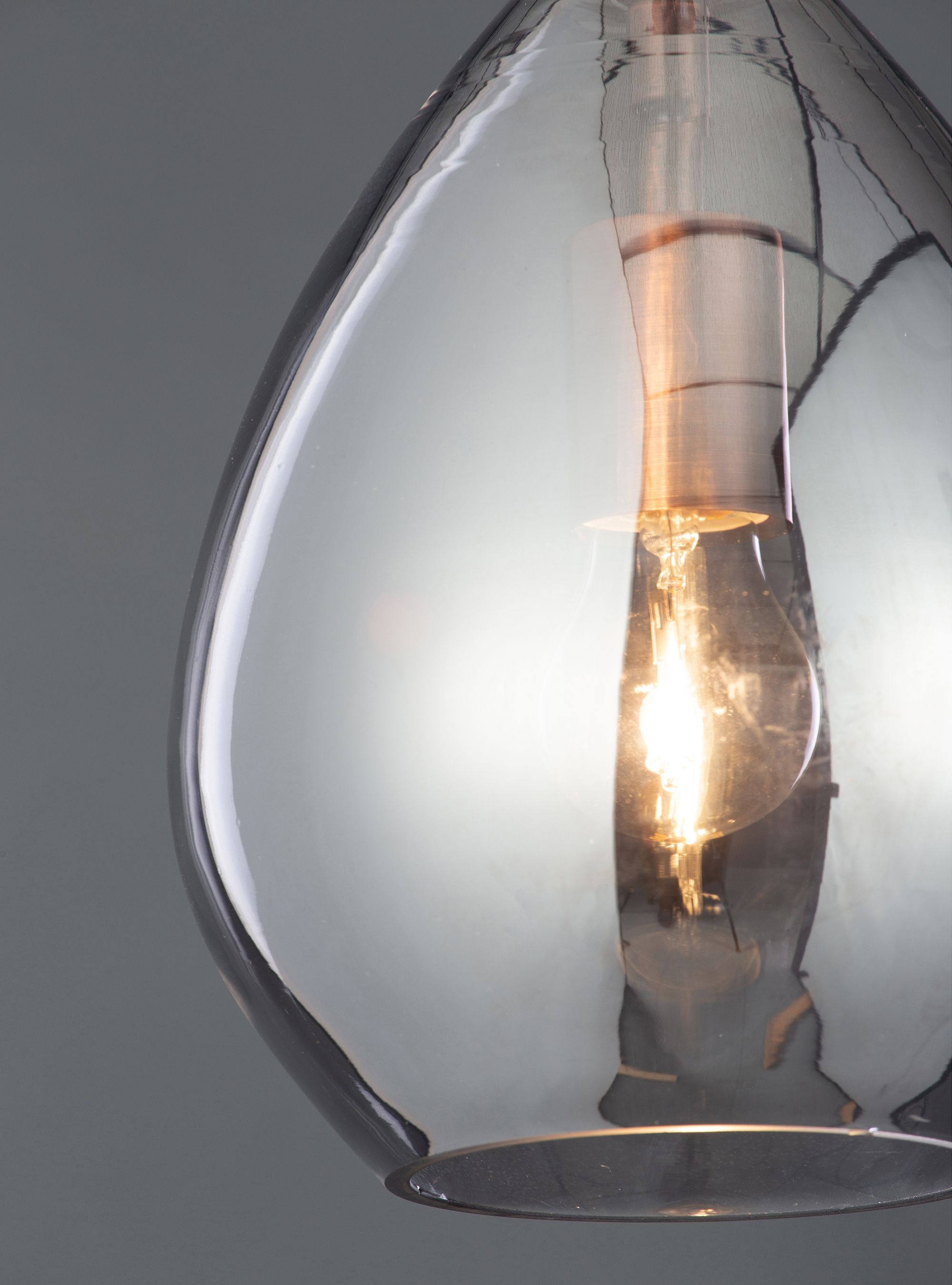 Inlight Lima Pendant Glass & iron Copper effect Ceiling light