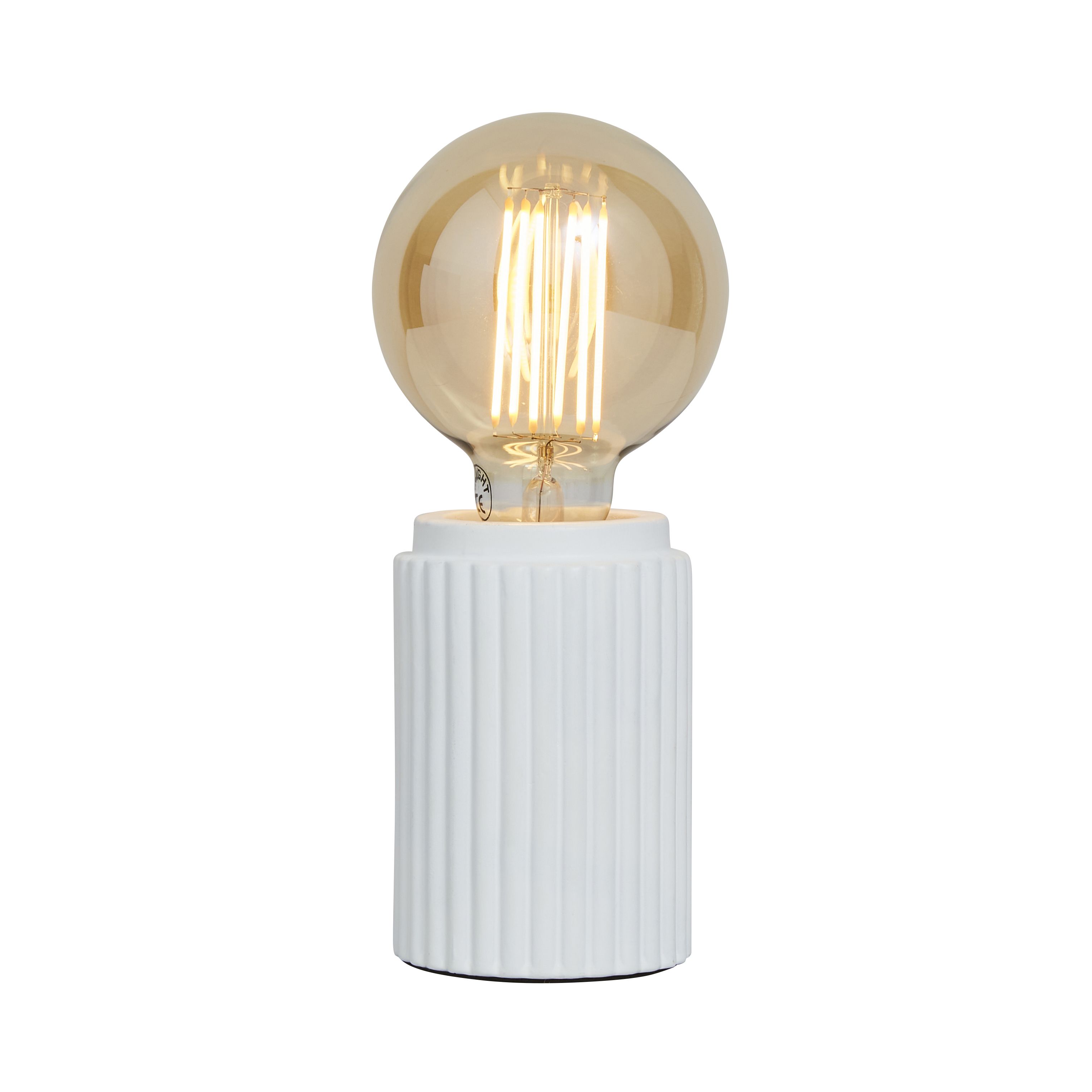 Inlight Lipp Ribbed White Cylinder Table lamp