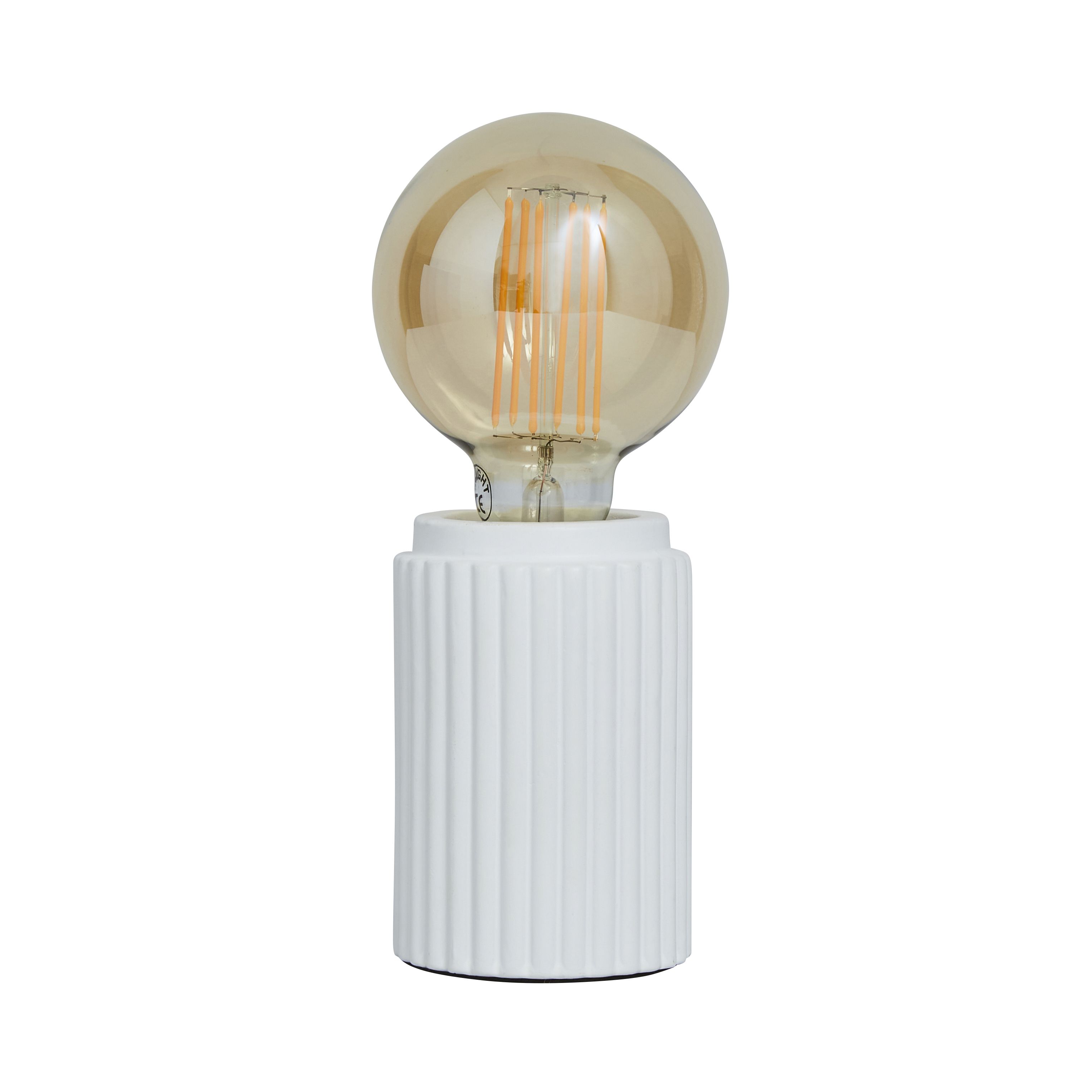 Inlight Lipp Ribbed White Cylinder Table lamp