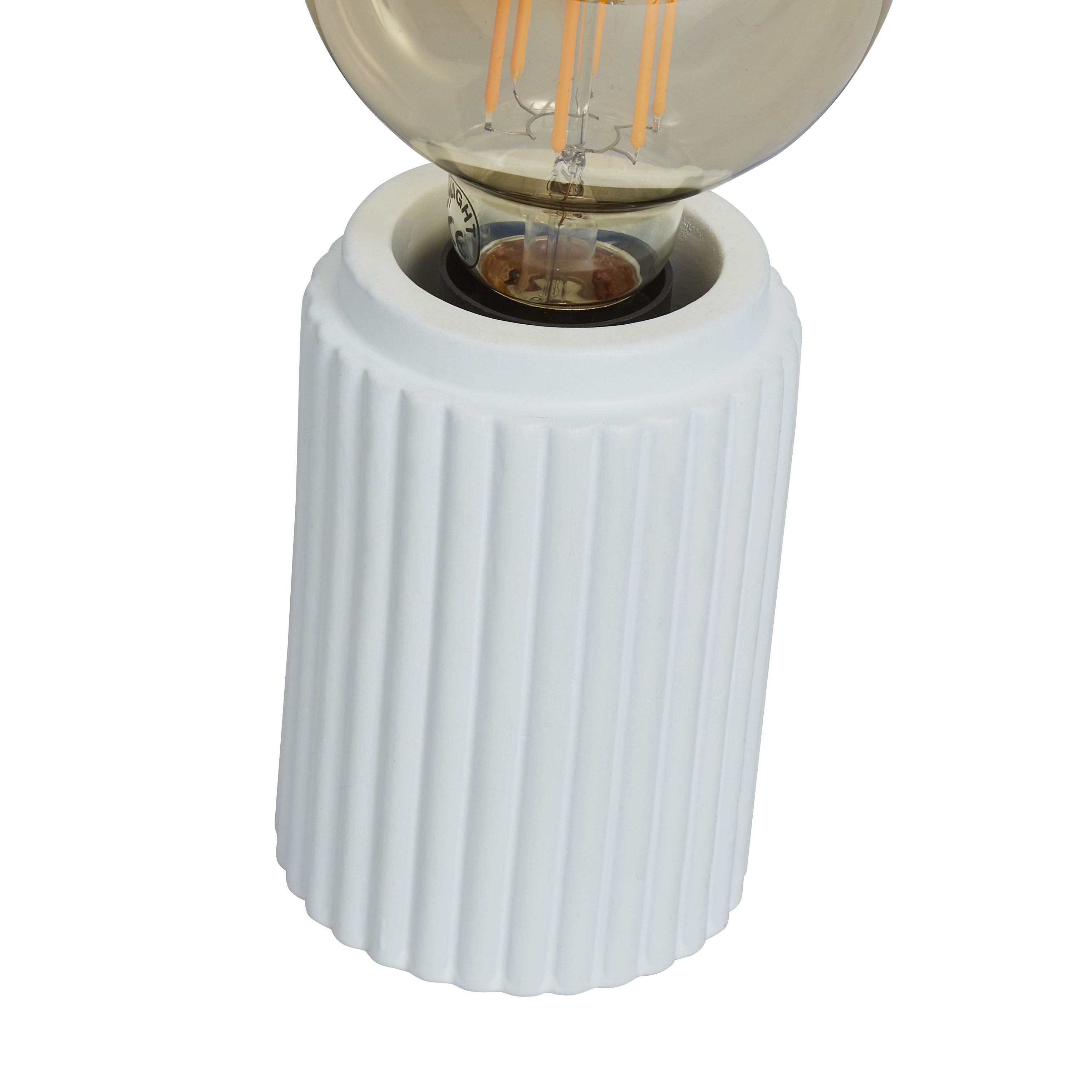 Inlight Lipp Ribbed White Cylinder Table lamp