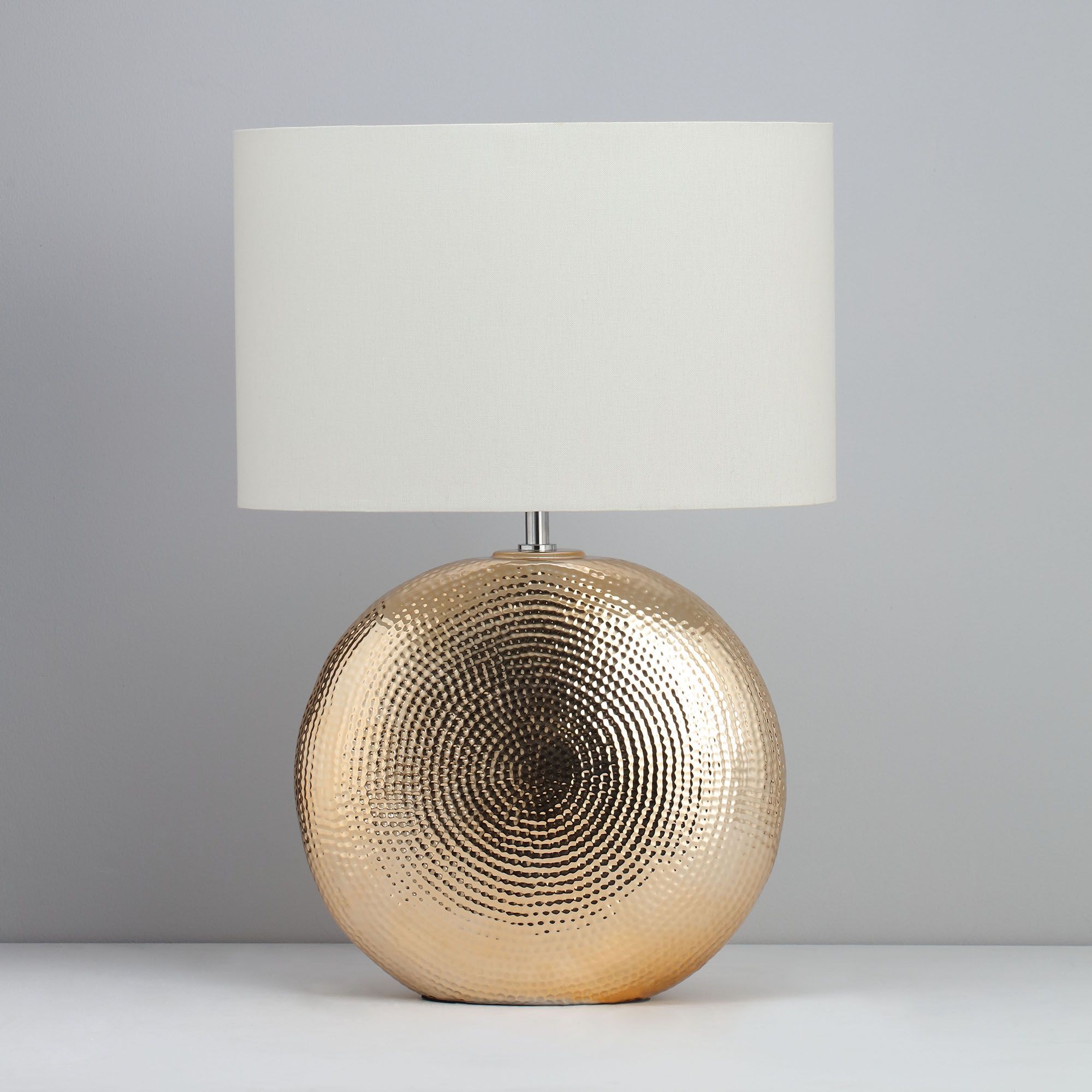 Inlight Locaste Textured Round Polished gold effect Table light